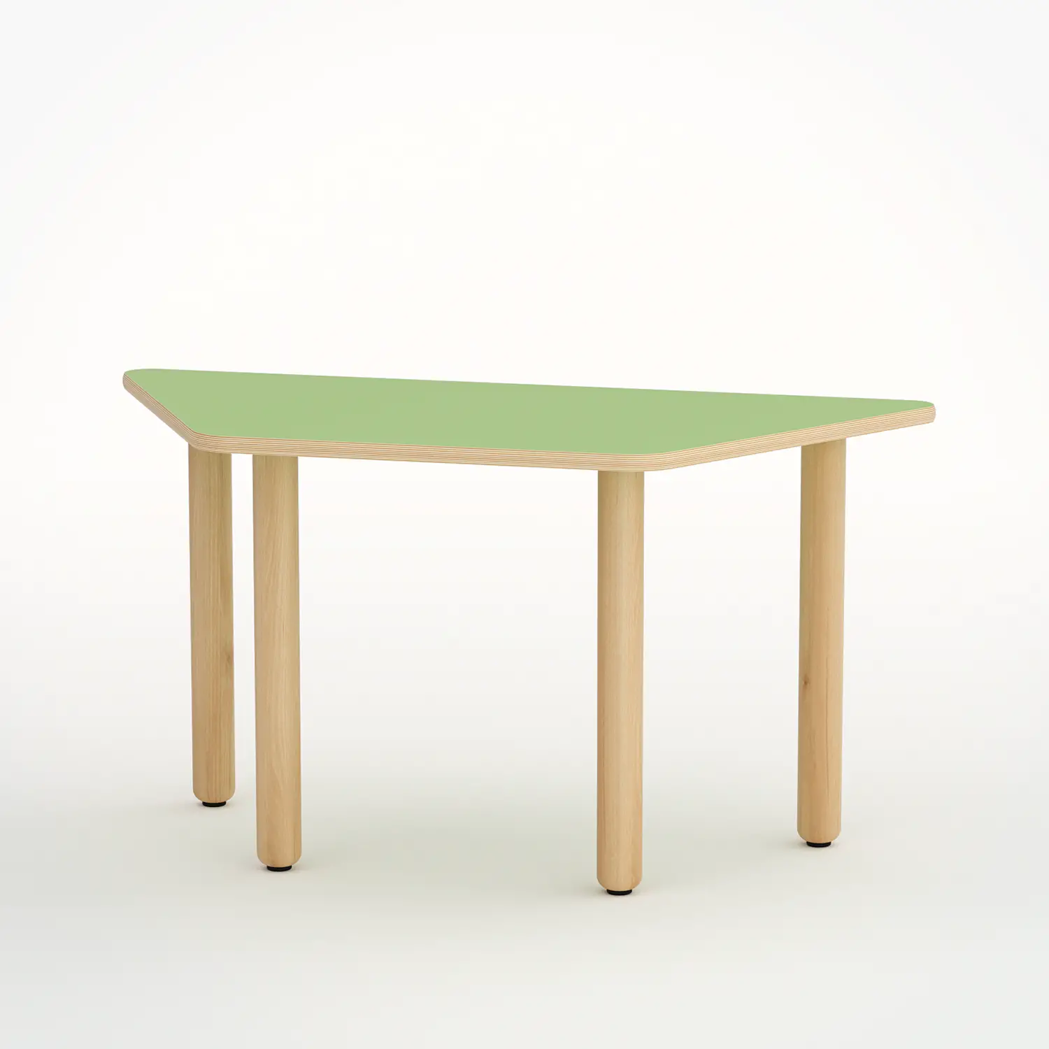 Kindergarten Table Trapezoid Shape Size 2 Green - Chairs and work tables