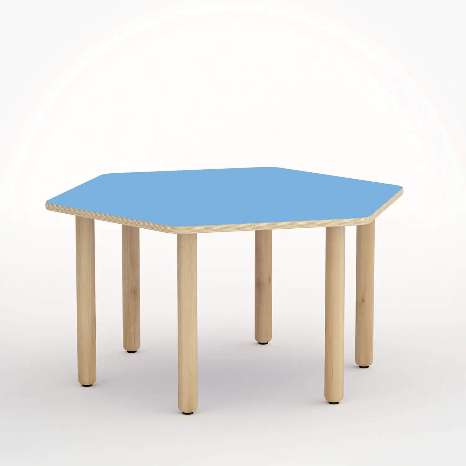 Tavolo Forma Esagonale H 52 Cm - Misura 2 - Blu Orizzonte Per Scuole D'infanzia - Conforme CAM - Cattedre e tavoli lavoro