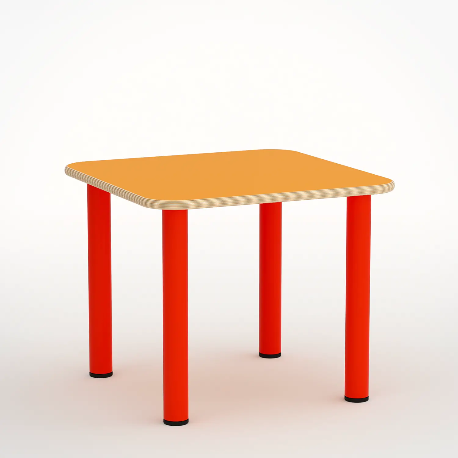Tavolo Scuola Infanzia Top Quadrato Misura 2 Arancio - Cattedre e tavoli lavoro