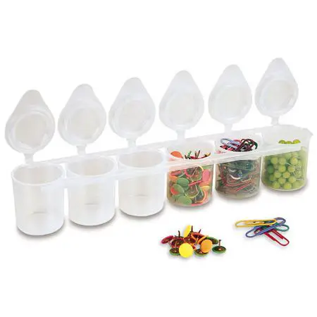 Contenitori Multiuso a 6 Scomparti – Barattoli Trasparenti con Coperchio - Applicazioni e decori