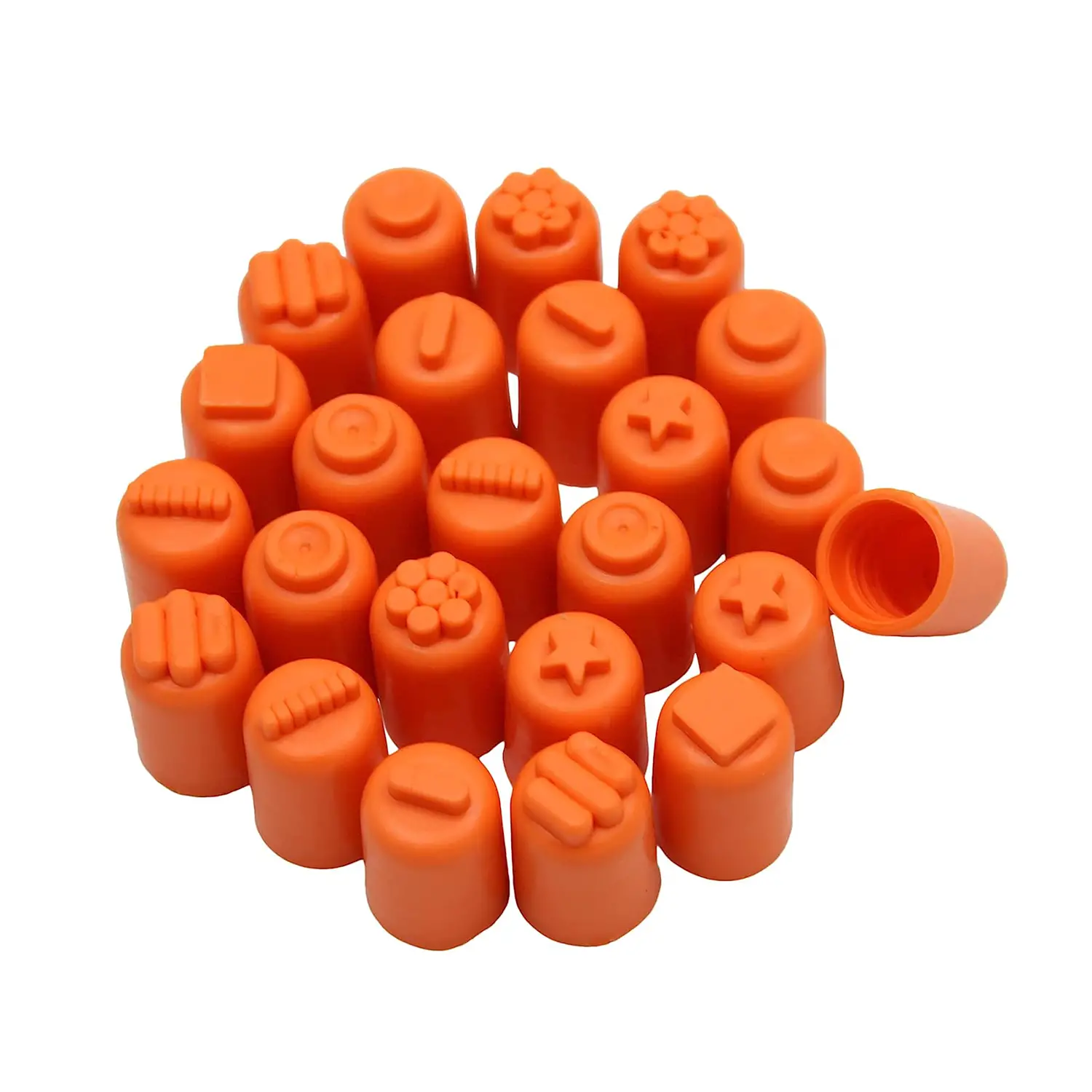 Set 24 Timbrini Ditali in Gomma – 8 Soggetti Assortiti - Rulli, spugne e timbri