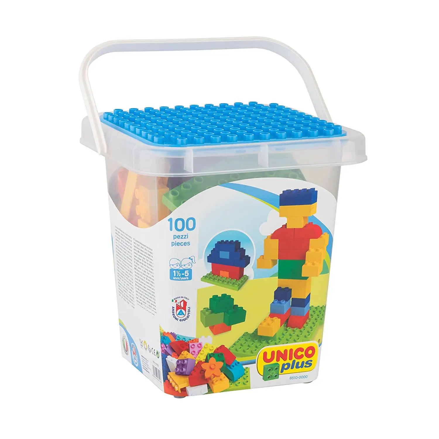 Unico Plus Secchiello Costruzioni - 100 Elementi - Costruzioni in plastica