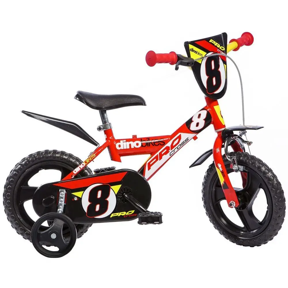 Bicicletta Bambino 12" – Dino Bikes 123GLN Serie 23 con Rotelline Stabilizzatrici - biciclette bambini