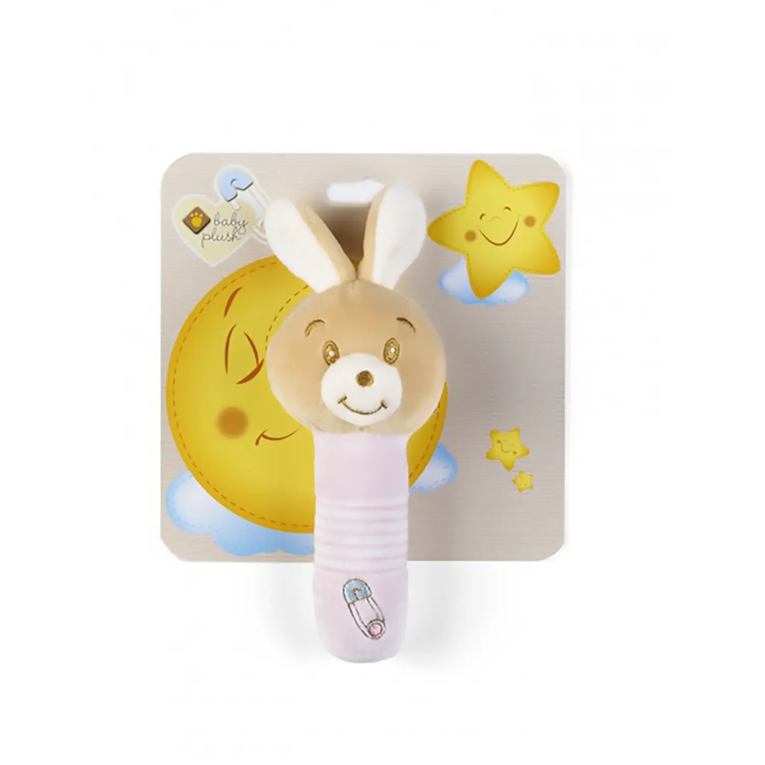 Babycare Coniglietta Sonaglino 16 cm - Giocattolo Sensoriale per Neonati - Primi giochi