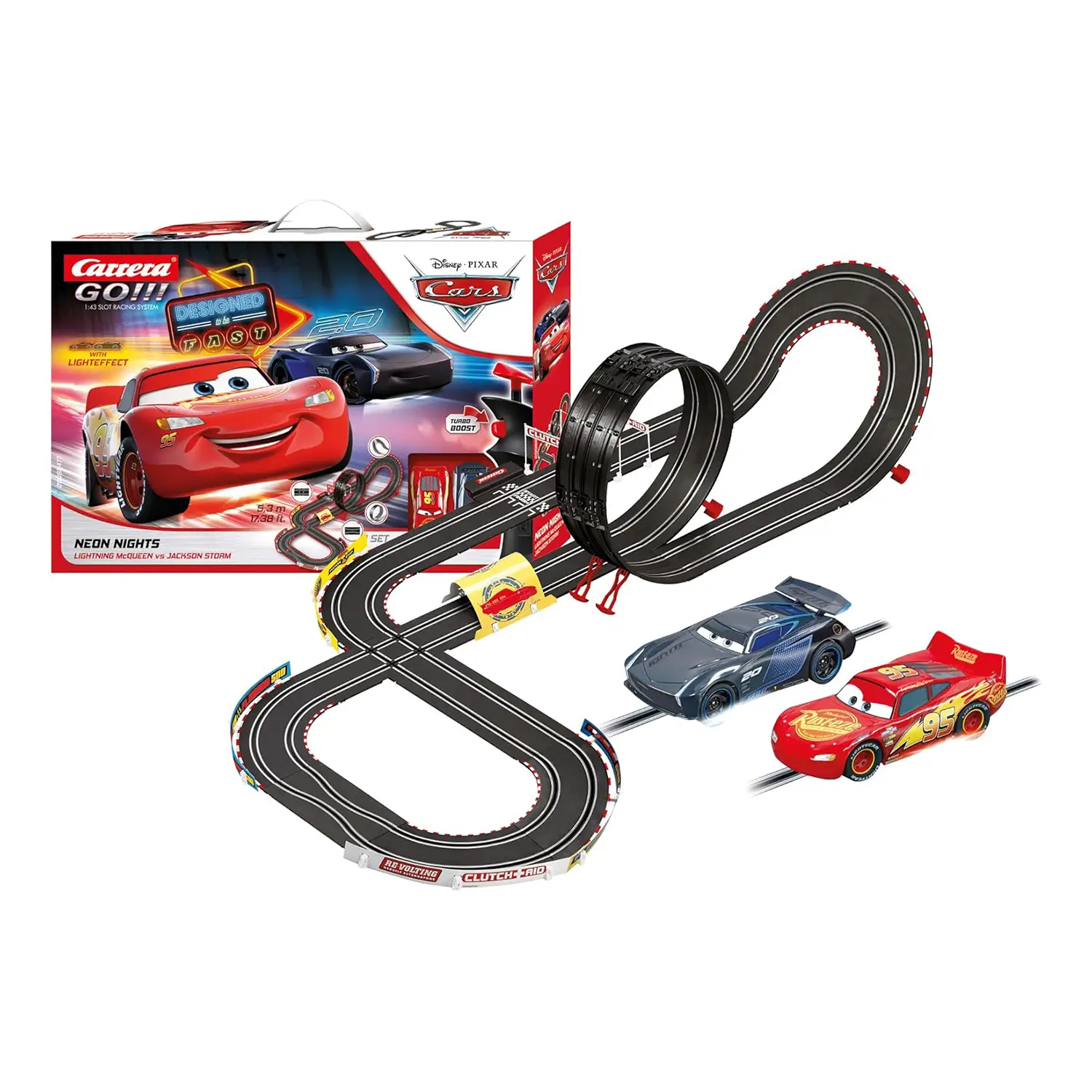Pista Cars Neon Nights – Carrera GO!!! 1:43 – Set Ufficiale Disney Pixar Cars - Veicoli, garage e piste