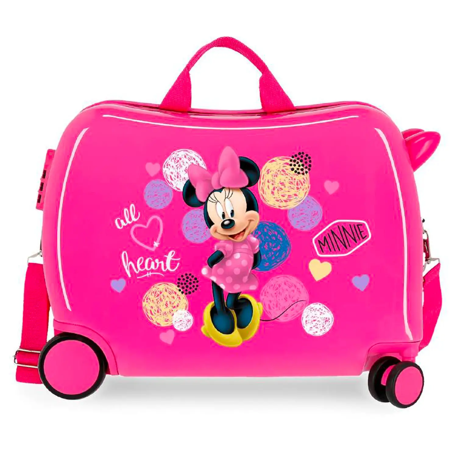 Minnie Heart Travel Trolley Rideable Abs 4 Wheels - gift and luggage gadgets