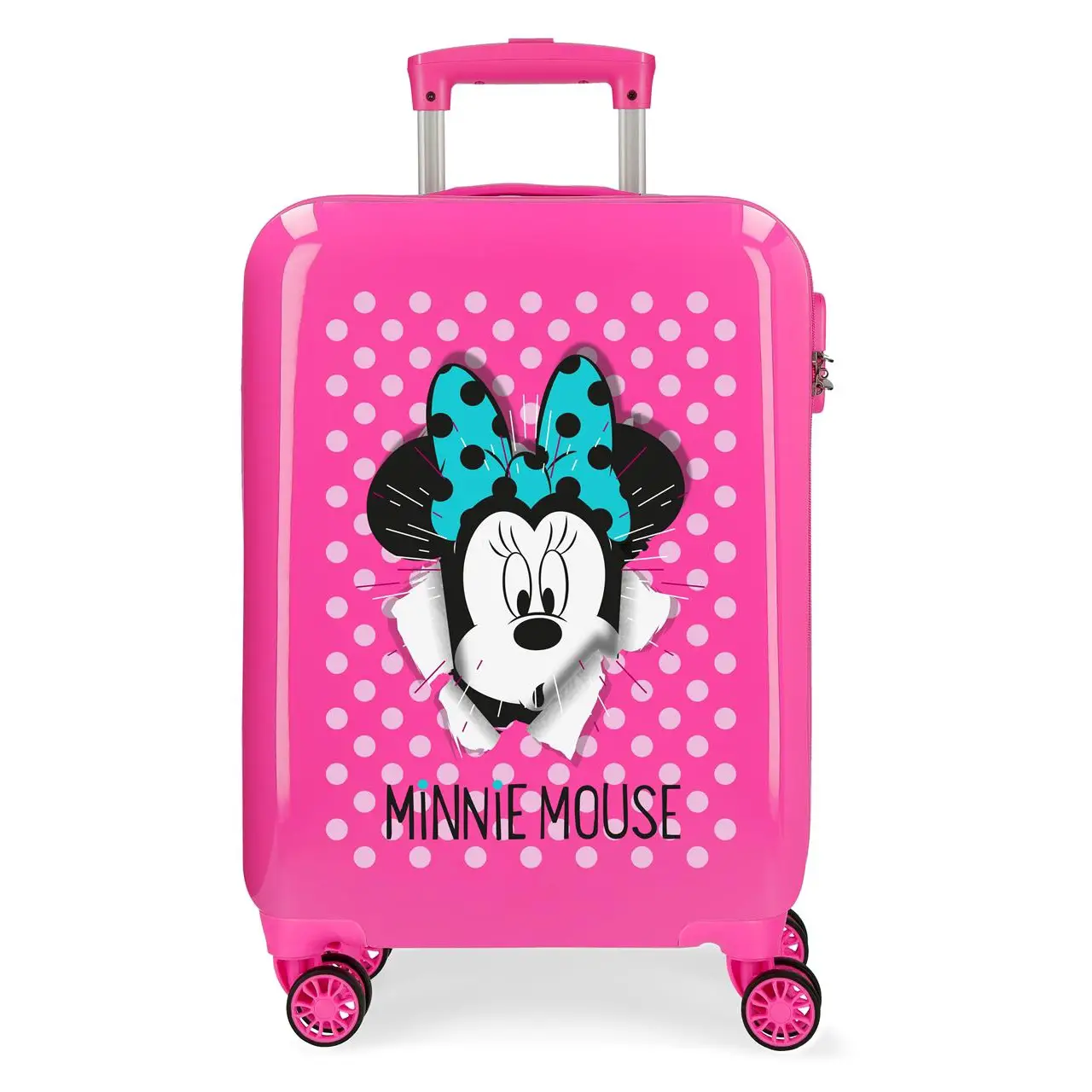 MINNIE SUNNY DAY FUCSIA TROLLEY DA CABINA ABS 55CM 4 RUOTE - regalo e gadget valigeria