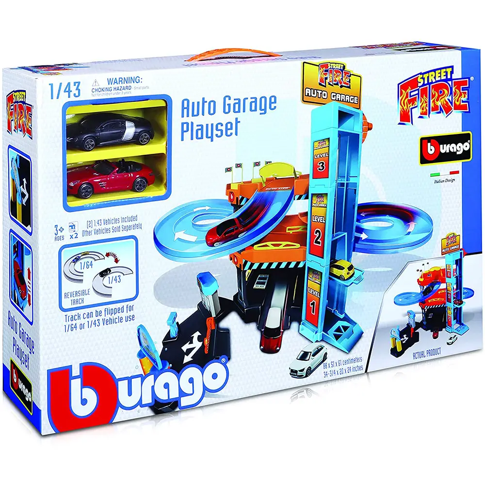 Playset Auto Garage Street Fire 1:43 - Veicoli, garage e piste