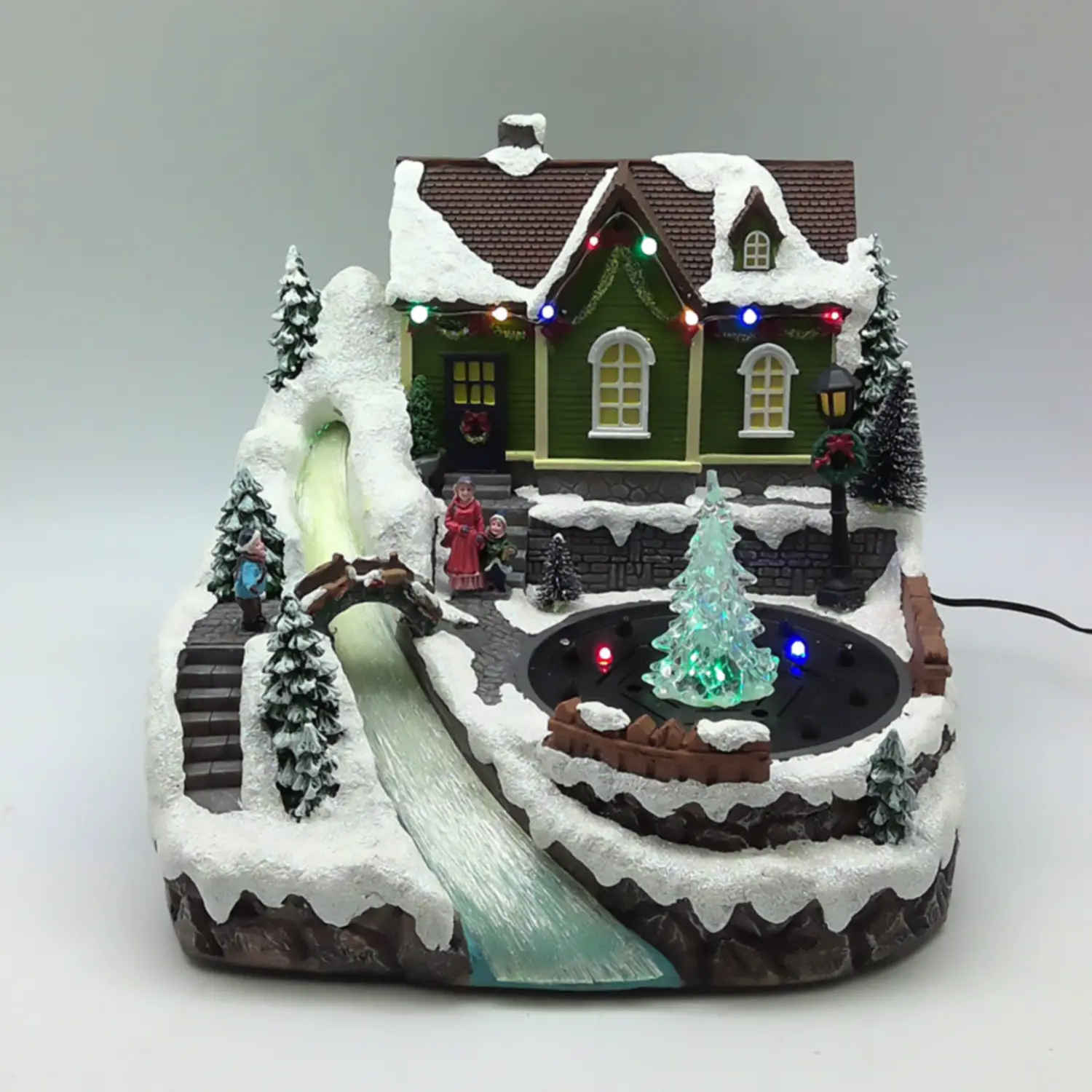 Scenario Villaggio con Fontane Multicolor – Luci LED, Movimento e Suoni - scene e villaggi