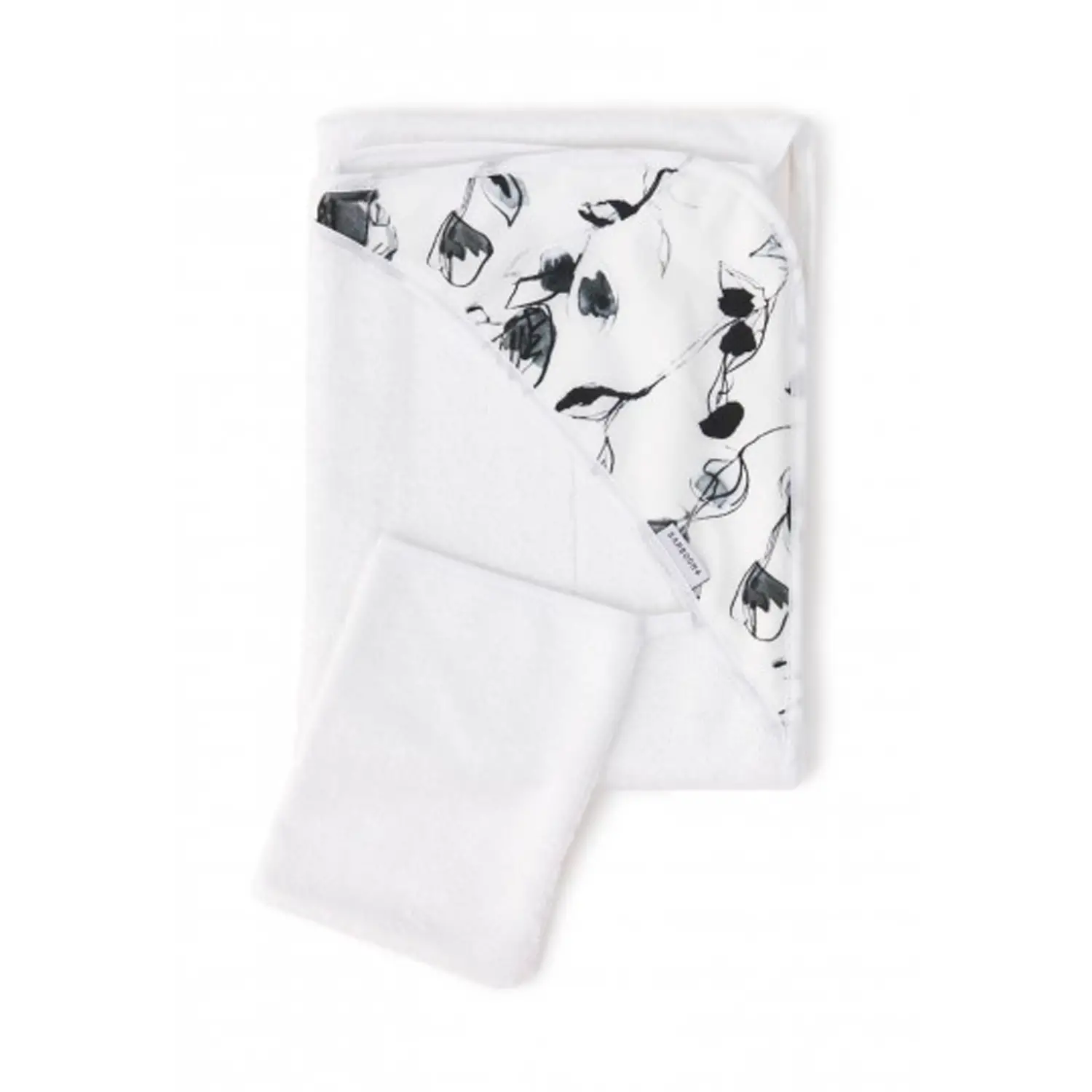 Set Asciugamano con Cappuccio e Guanto Bamboom – Print Eucalyptus - accappatoi