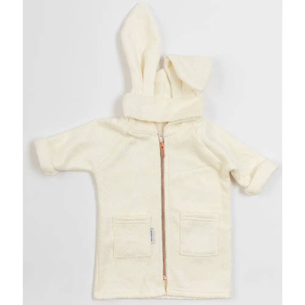 Accappatoio Vestaglia in Spugna Bamboom 4-6 Anni con Zip – Panna - accappatoi