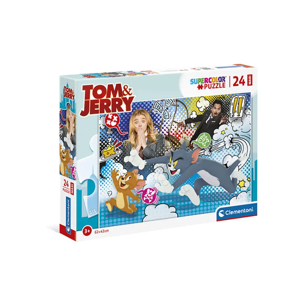 Puzzle 24 Pezzi Maxi Tom And Jerry – Clementoni Supercolor – Puzzle Bambini - Puzzle in cartone