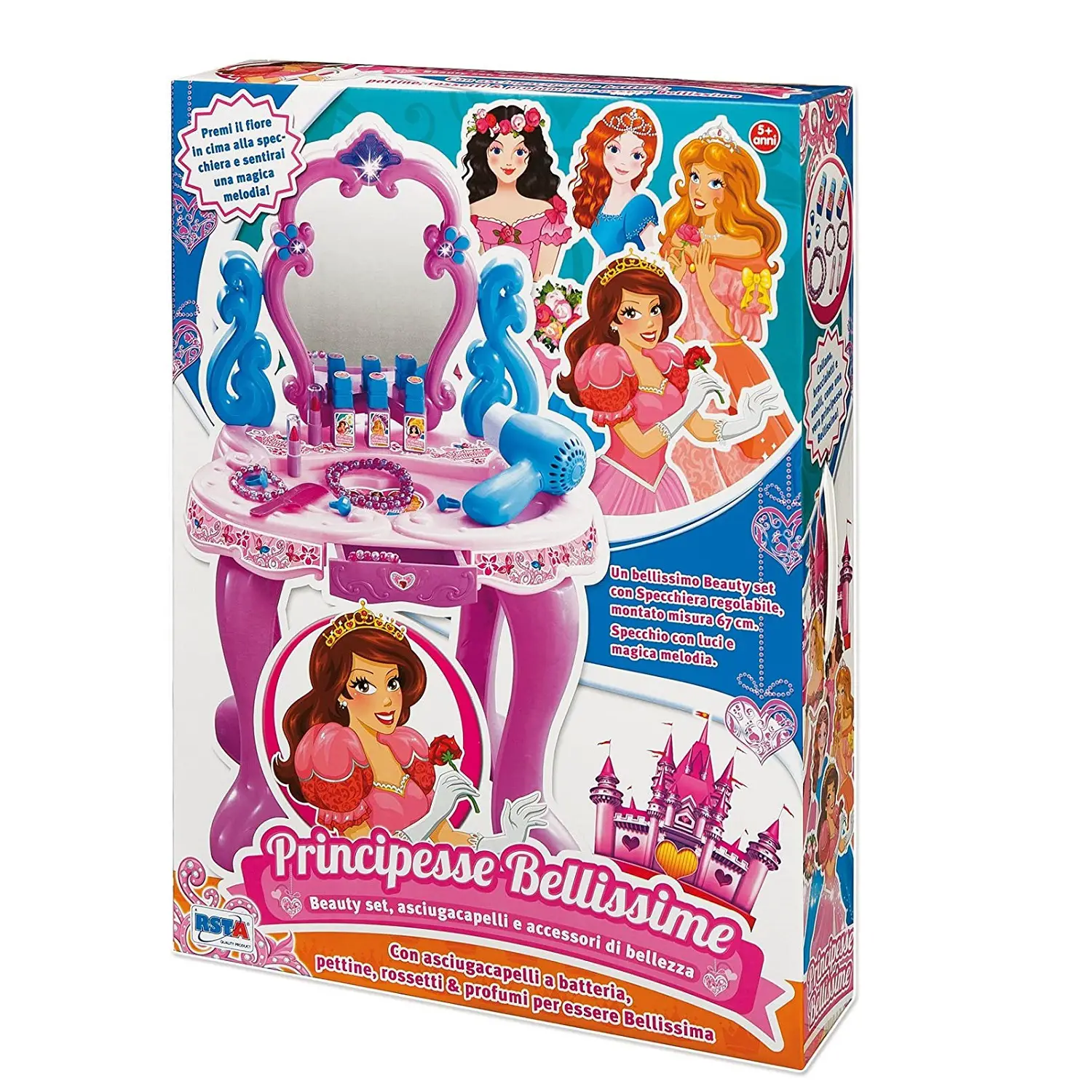 Principesse Bellissime Specchiera con Accessori - Giocattolo Creativo Bambine - play set e accessori bambole