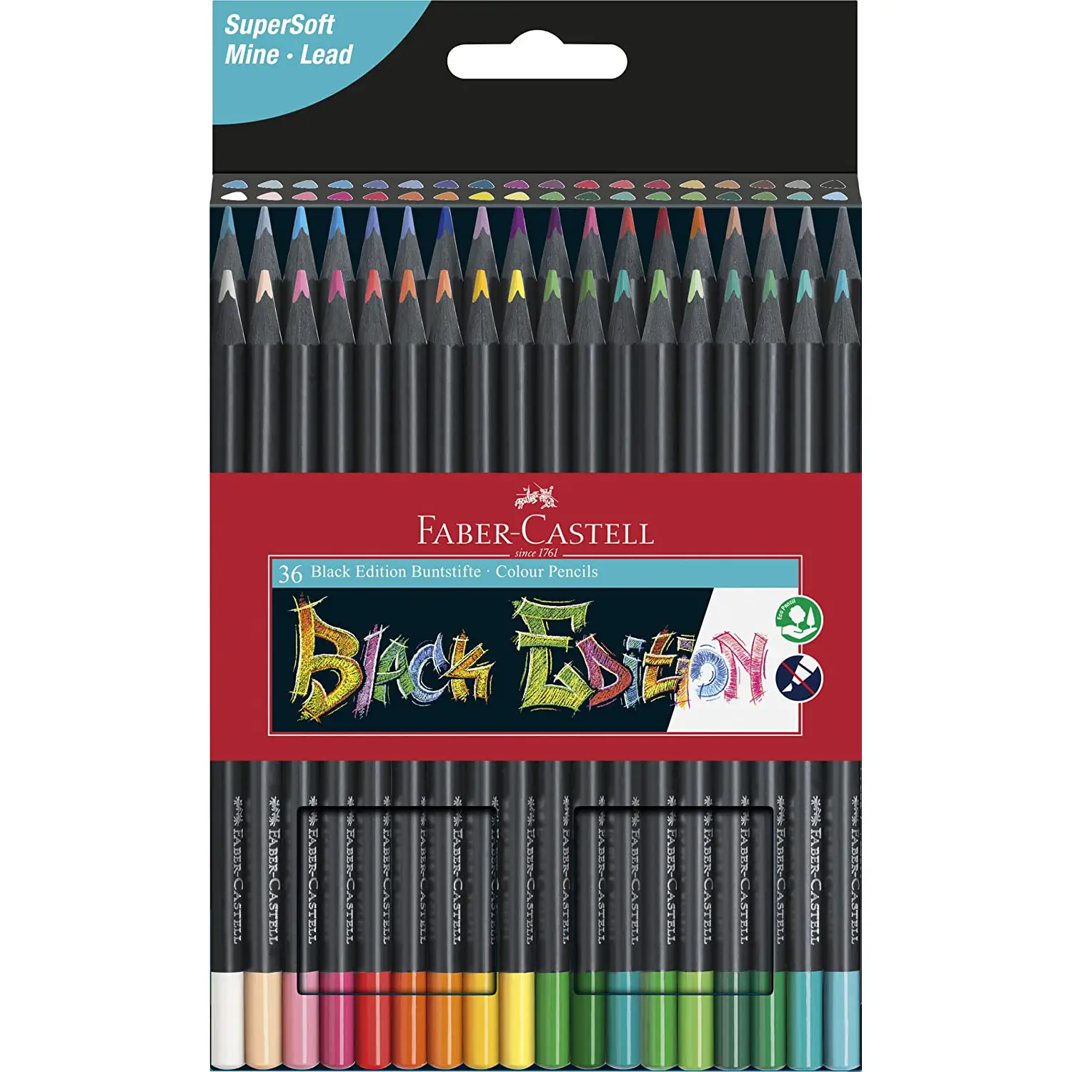 Matite Colorate Faber-Castell Black Edition – Set 36 Pezzi - Pastelli