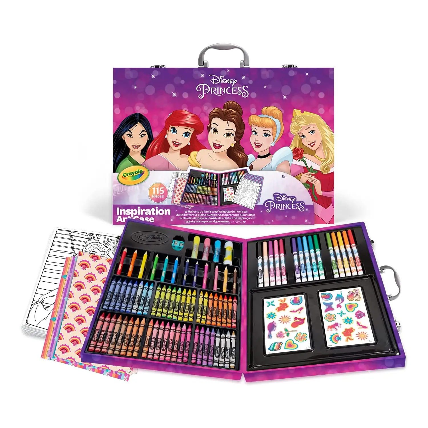 Valigetta Arcobaleno Disney Principesse – Set Creativo Crayola (115 Pezzi) - creatività