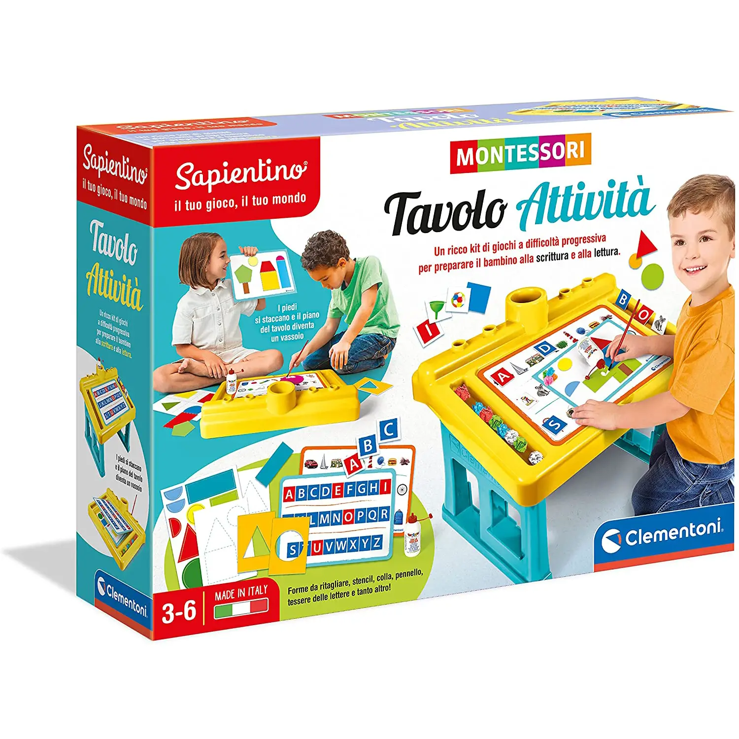 Montessori Tavolo Attività – Gioco Educativo Evolutivo per Bambini - leggere scrivere contare racco