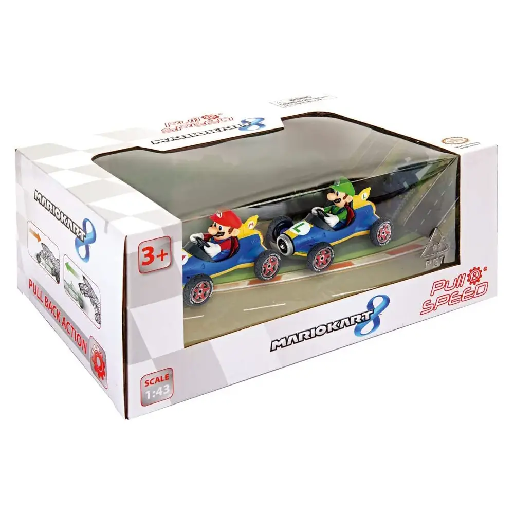 Mario Kart Mach 8 Twinpack – 2 Auto Pull & Speed Super Mario - modellini