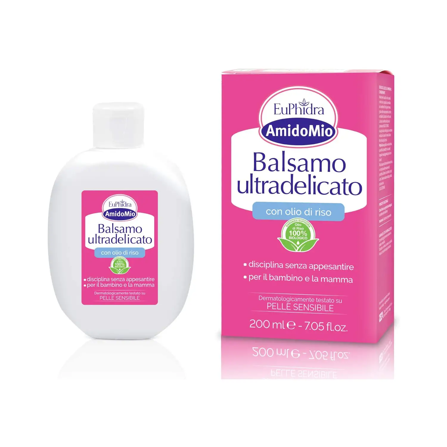 Euphidra Amidomio Balsamo Ultradelicato 200 ml - Capelli Morbidi e Facili da Pettinare - cosmesi e igiene