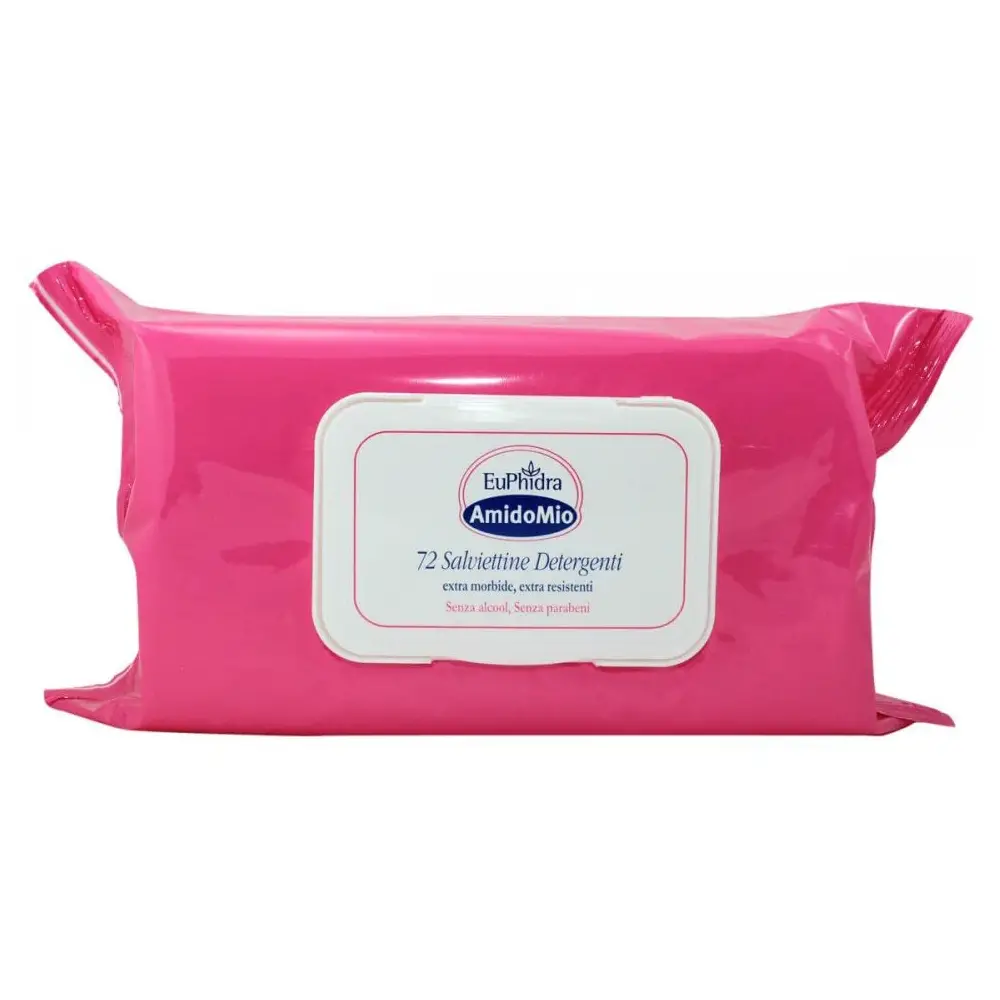 Amidomio Salviettine Detergenti Euphidra 72 pz - Pulizia Delicata Senza Acqua - cosmesi e igiene