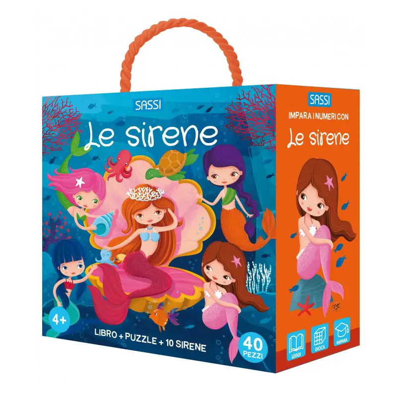 Q-Box Le Sirene – Libro e Puzzle Educativo | Impara i Numeri fino a 10 - Prima biblioteca