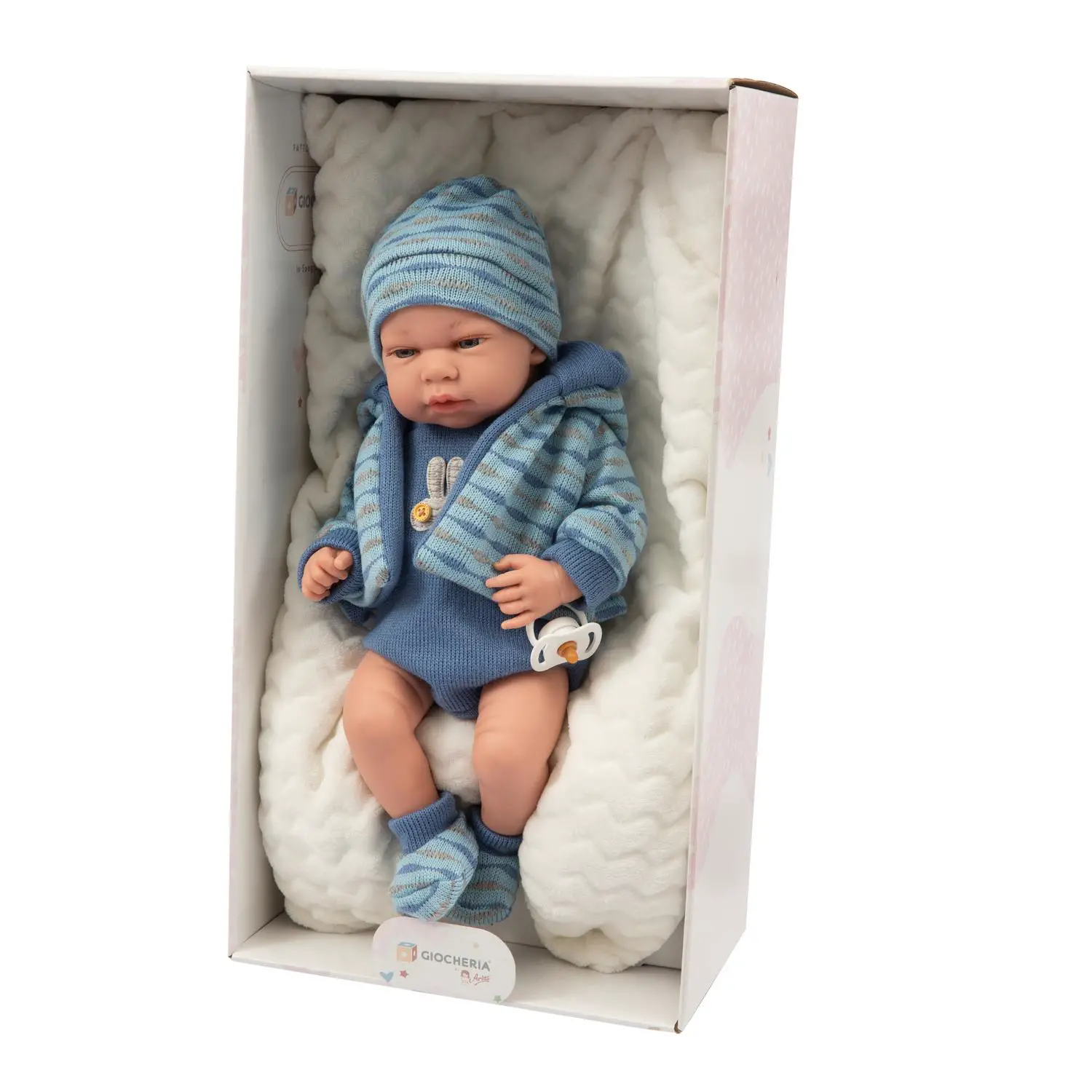 Arias Bebè con Cuscino 40 cm Azzurro - Bambole e accessori