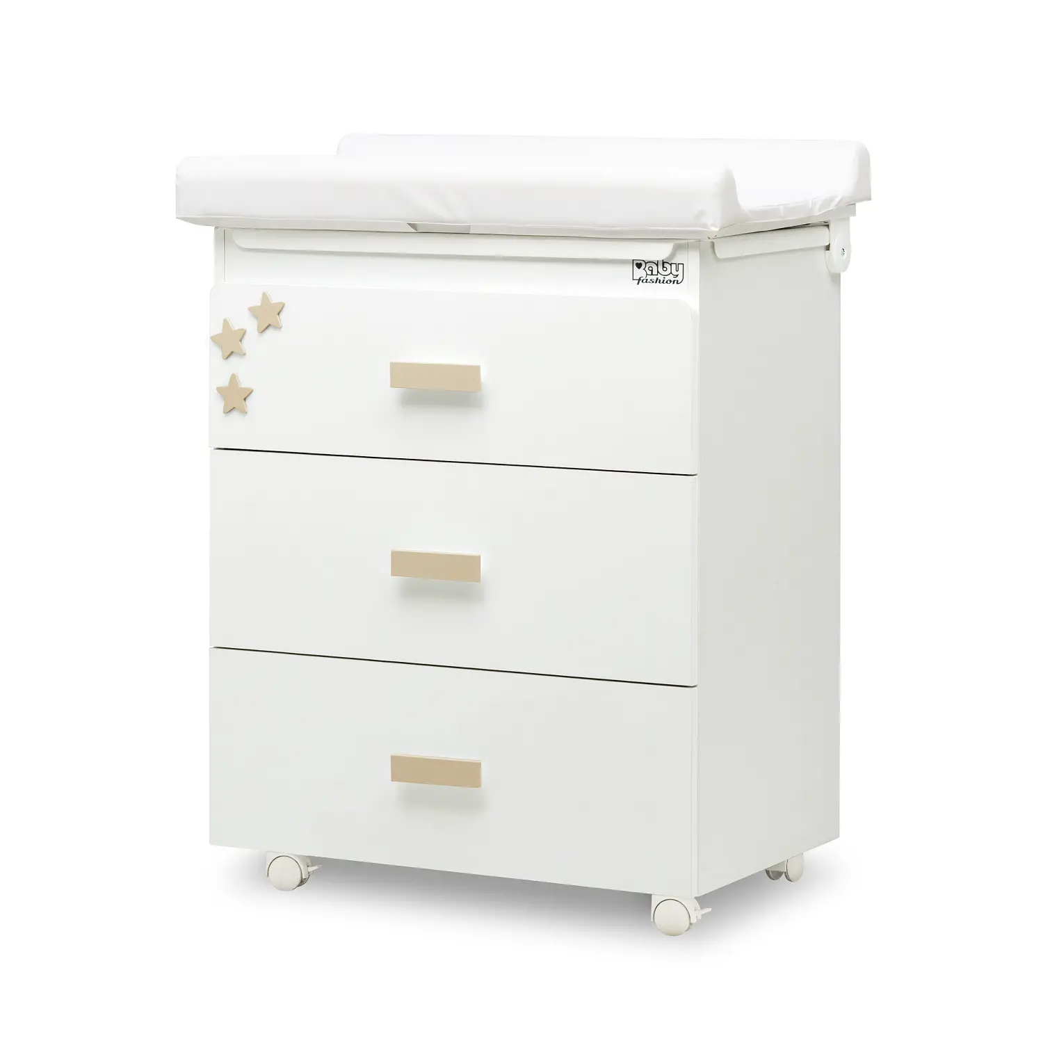 Aladino Bagnetto Bianco con Applicazioni Avana – Baby Bath Sicuro e Pratico - Zona cambio e bagno