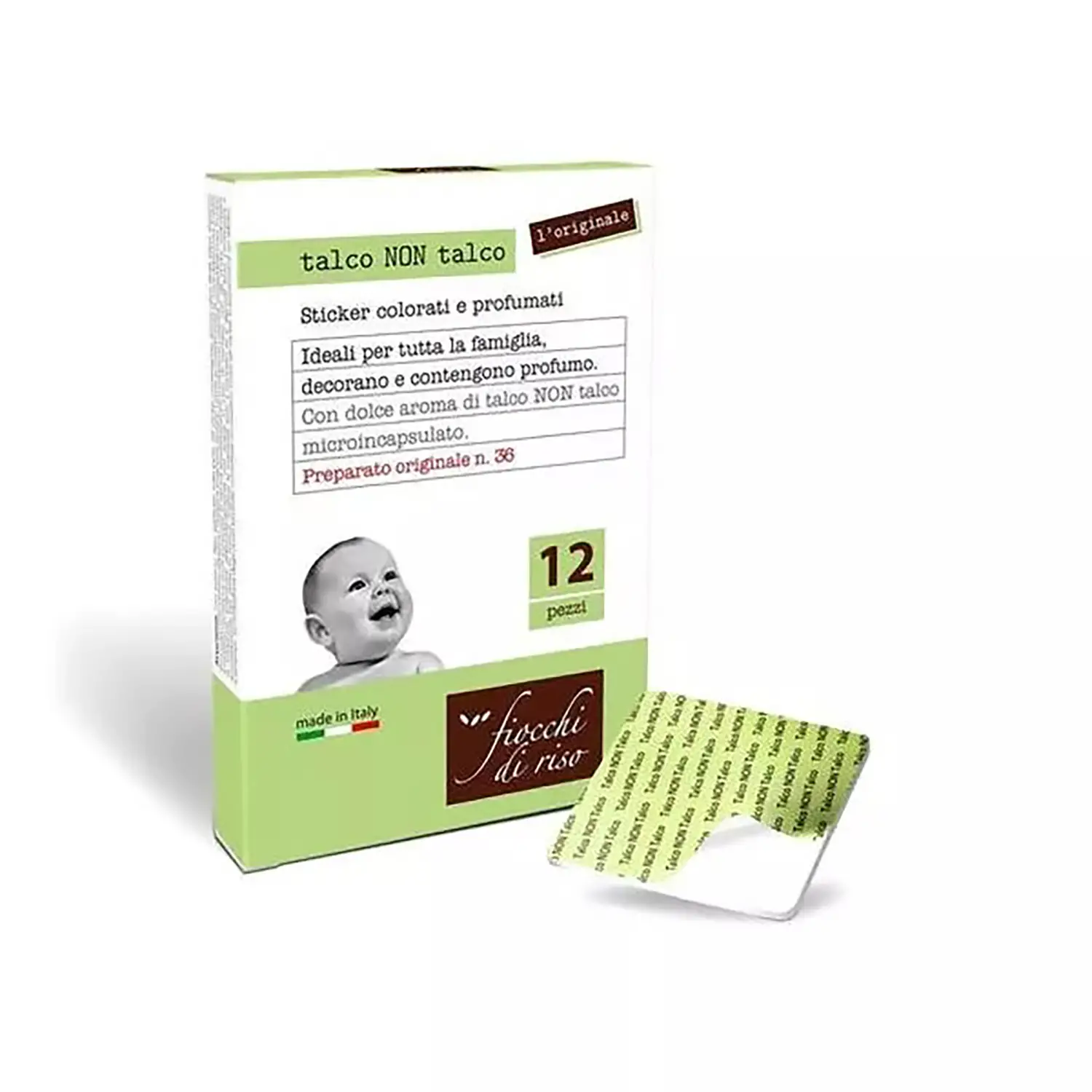 Fiocchi di Riso Talco non Talco Cerotti 12 Pezzi – Profumazione Delicata - cosmesi e igiene