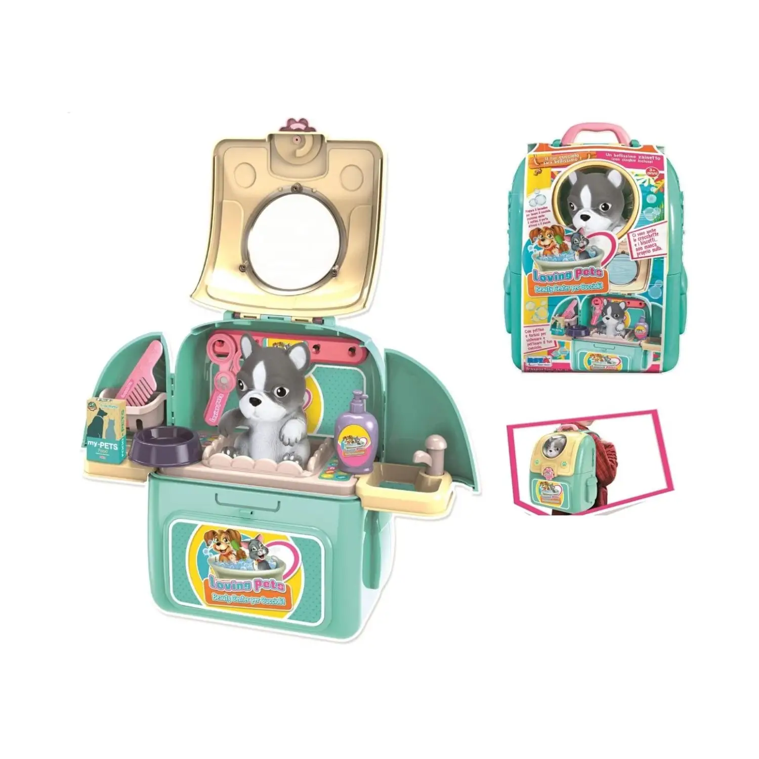 Zaino Loving Pets Cucciolo – Il Beauty Center Portatile - play set e accessori bambole