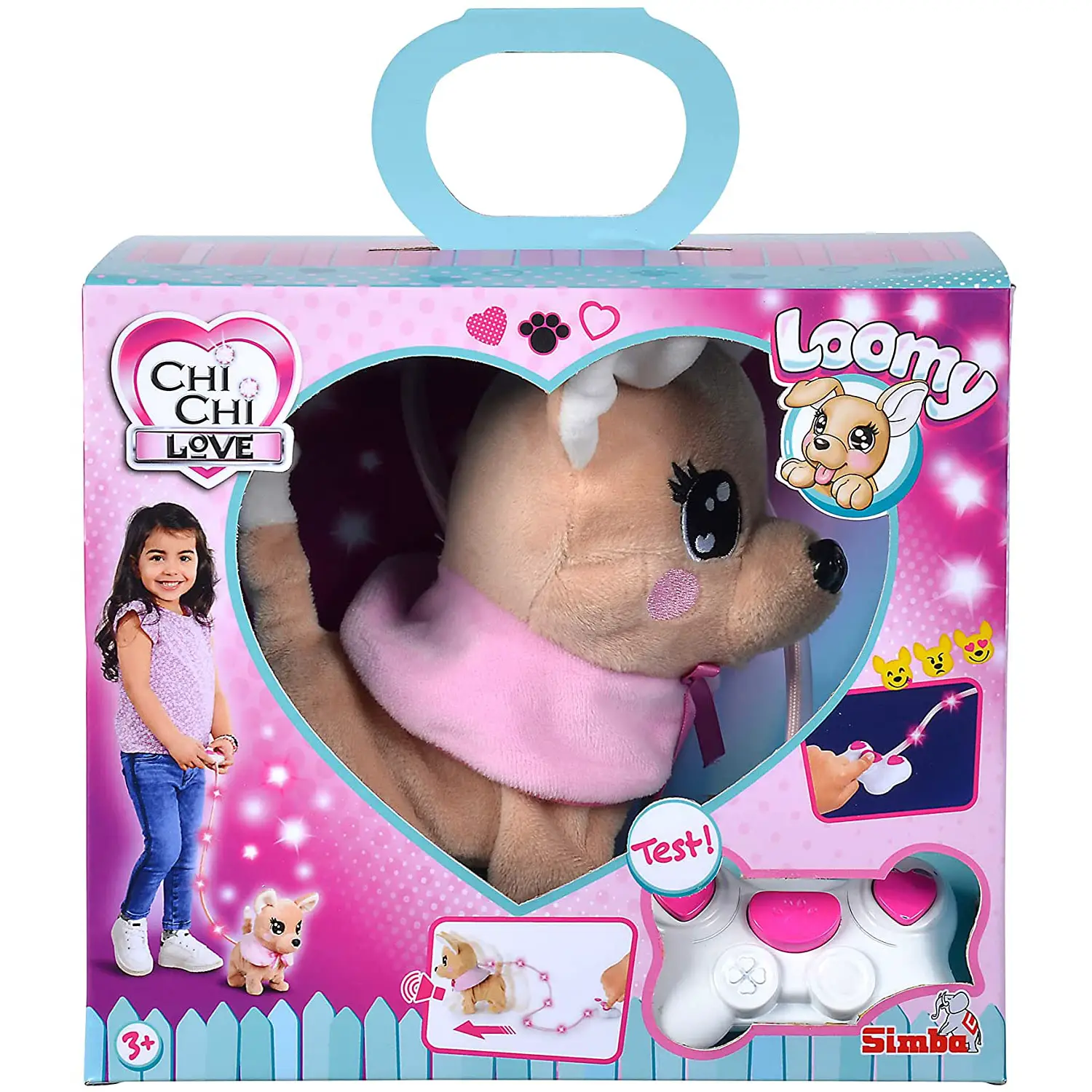 Chi Chi Love Filoguidato Loomy 20 cm – Cucciolo Interattivo con Guinzaglio Luminoso - peluches 0/36 mesi