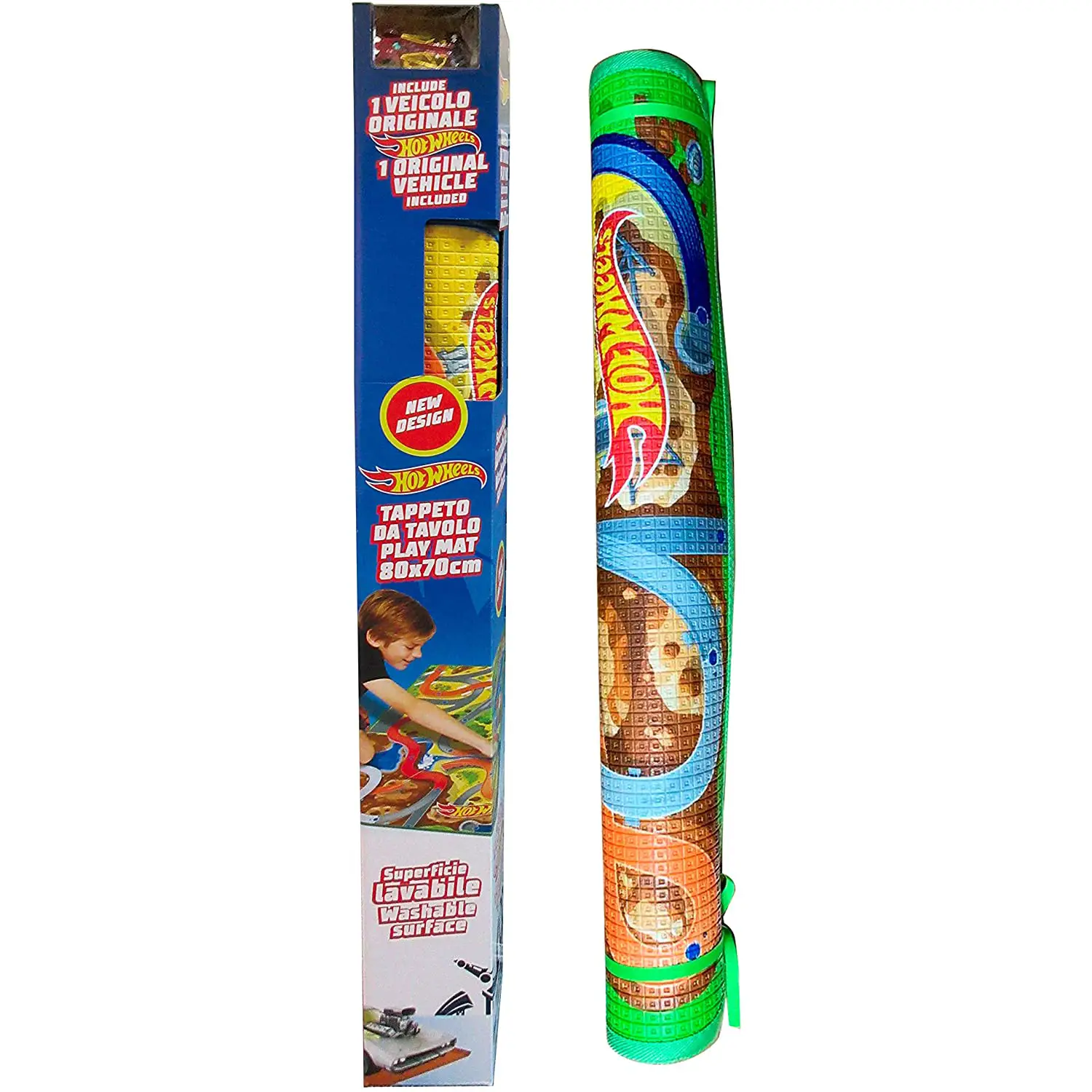 Tappeto Hot Wheels con Auto - Cm 80x70 - Tappeti per il gioco