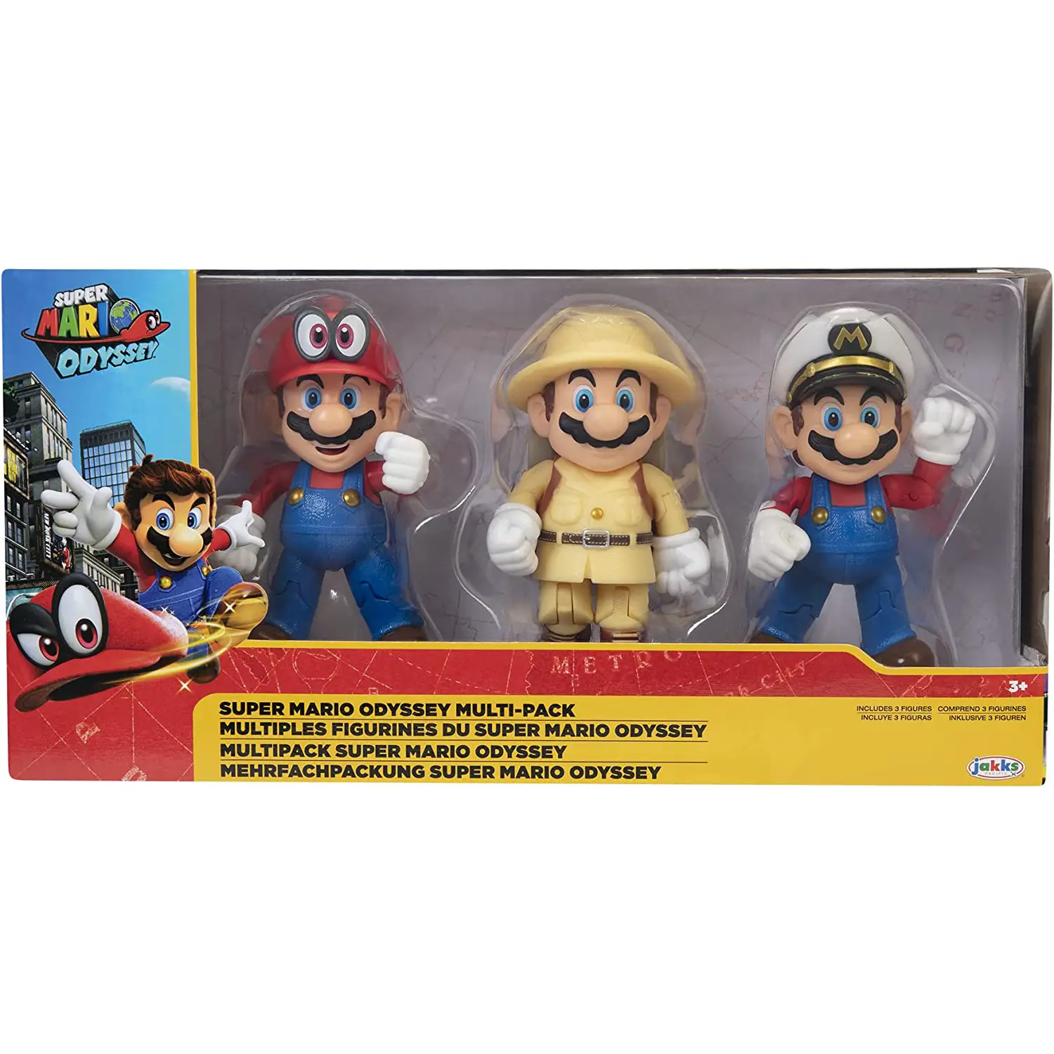 Super Mario 4” Mario Odyssey 3-Pack - Personaggi da Collezione - action figures ed accessori