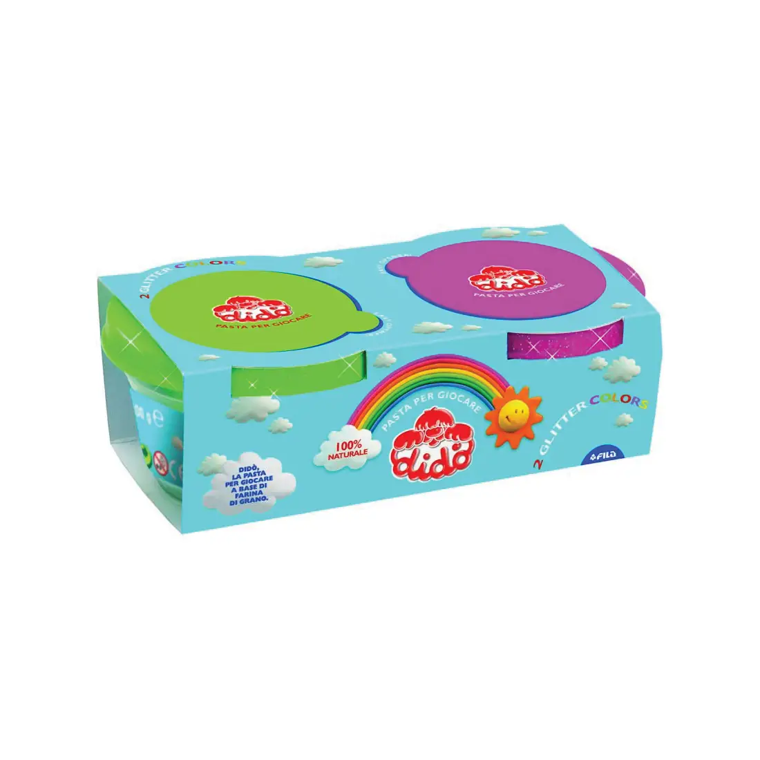 Dido' Bis Glitter 2x100g Magenta/verde - Paste per modellare