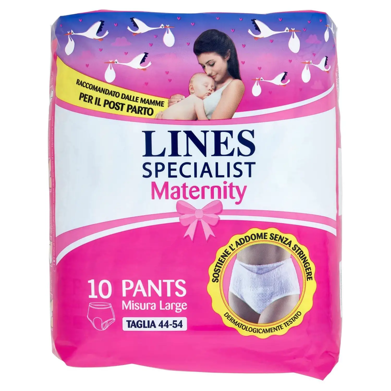 LINES Specialist Maternity – Mutande Assorbenti Post Parto, Taglia L, 10 Pezzi - pannolini e salviettine