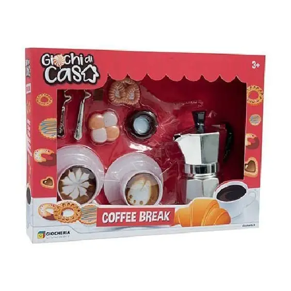 Giochi di Casa - Set Caffè Giocattolo per Bambini - Alimenti, mercatini, stoviglie