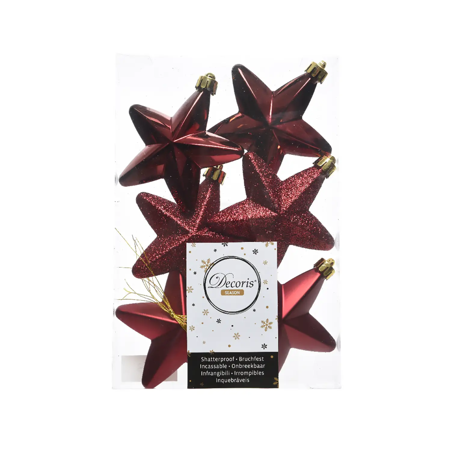 Set Apprendibili di Natale - Box 6 Stelle Oxblood - addobbi albero