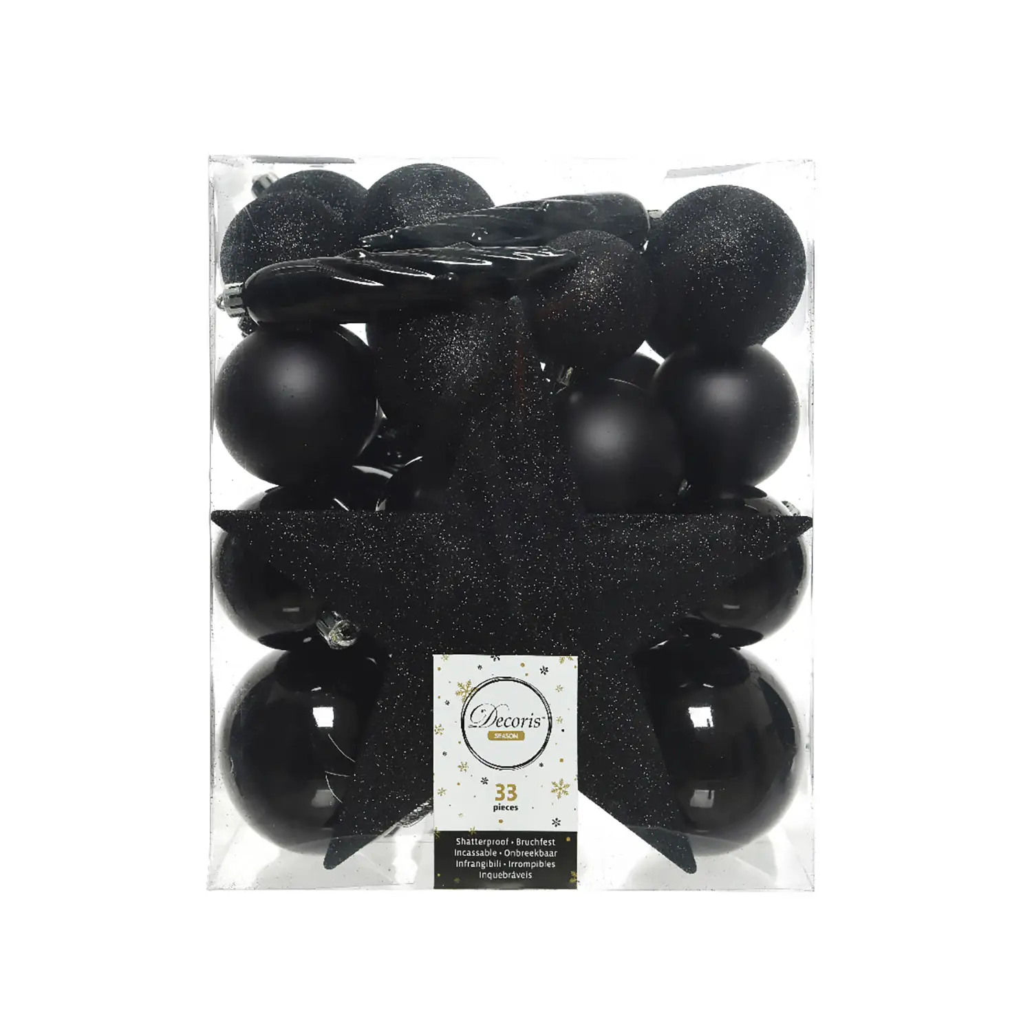 Box 33 Sfere di Natale - Diametro 8 cm - Black - addobbi albero