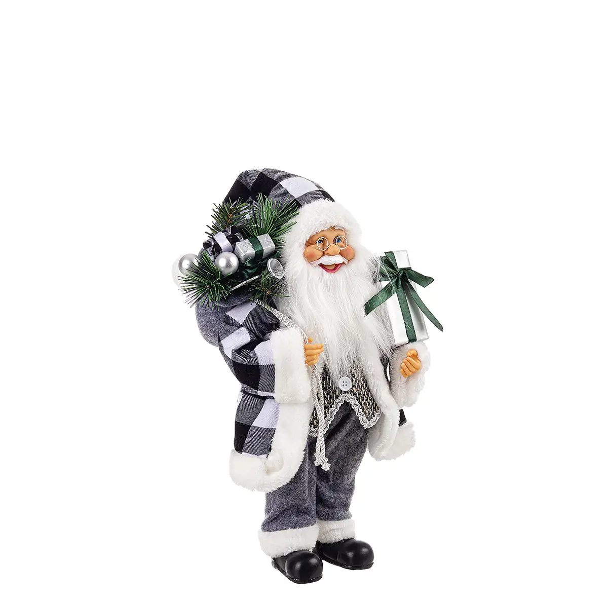 Babbo Elton Stand Grigio M – Altezza 45 cm - addobbi casa