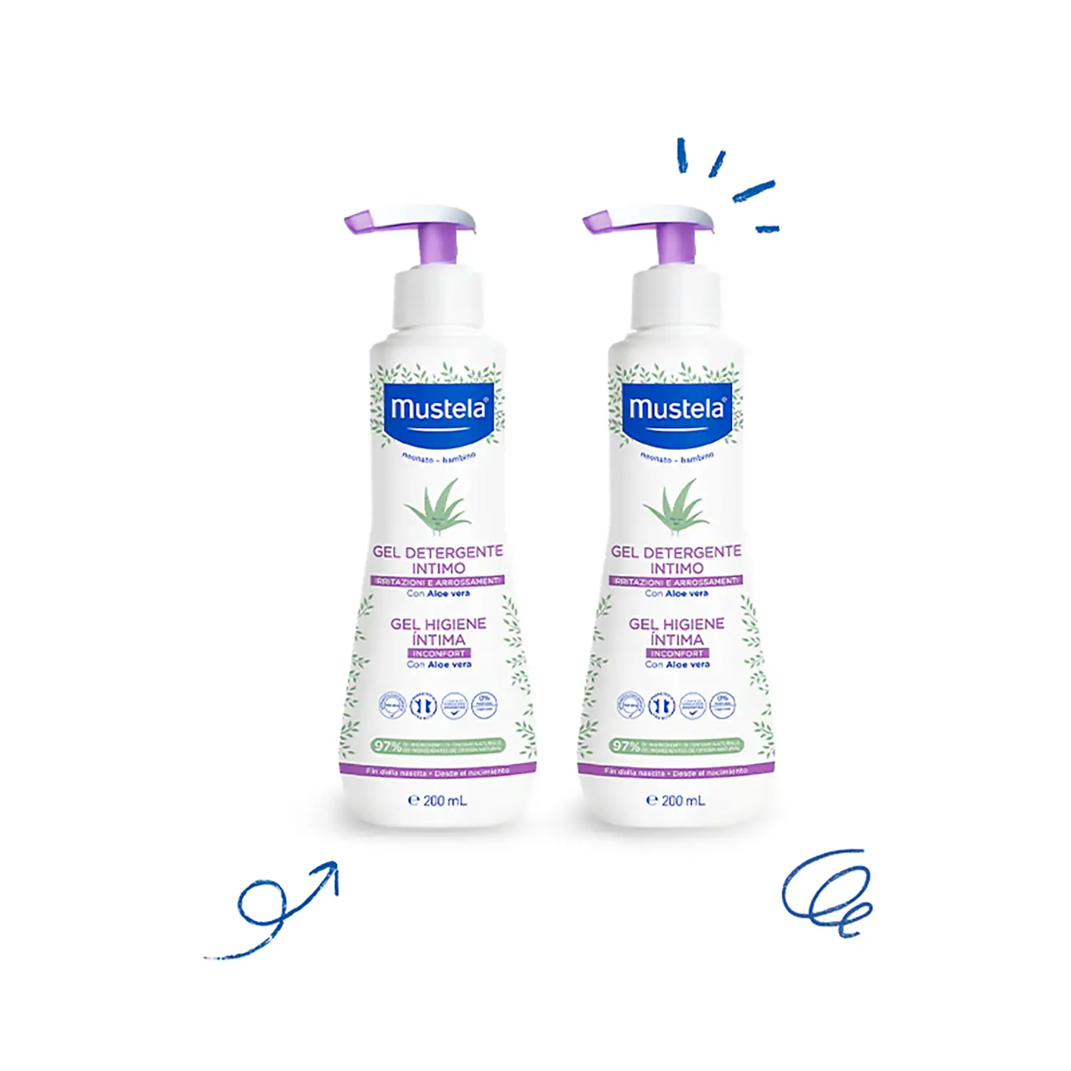 Mustela Gel Detergente Intimo Aloe Vera – Bipack 2x200 ml - cosmesi e igiene