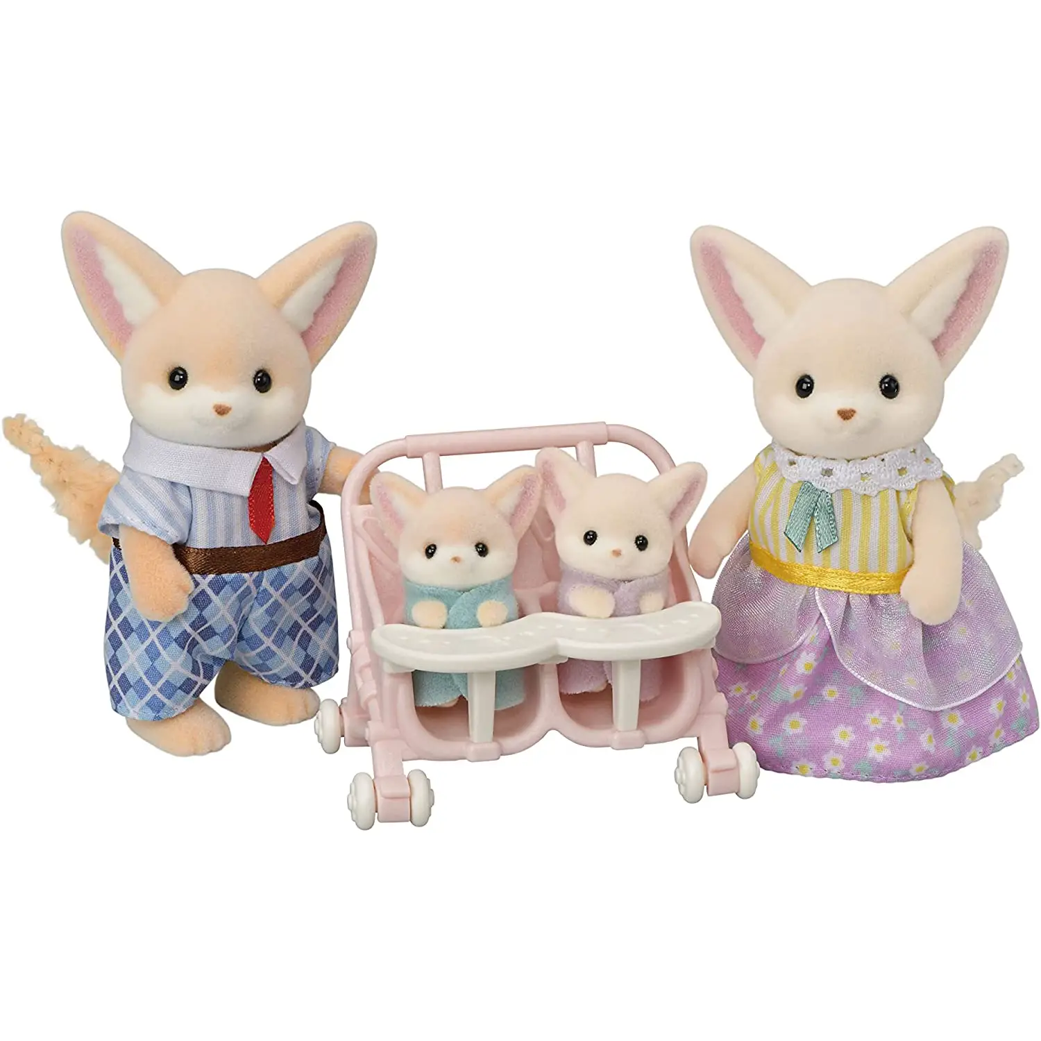 Sylvanian Families – Famiglia Volpe Fennec con Passeggino - play set e accessori bambole
