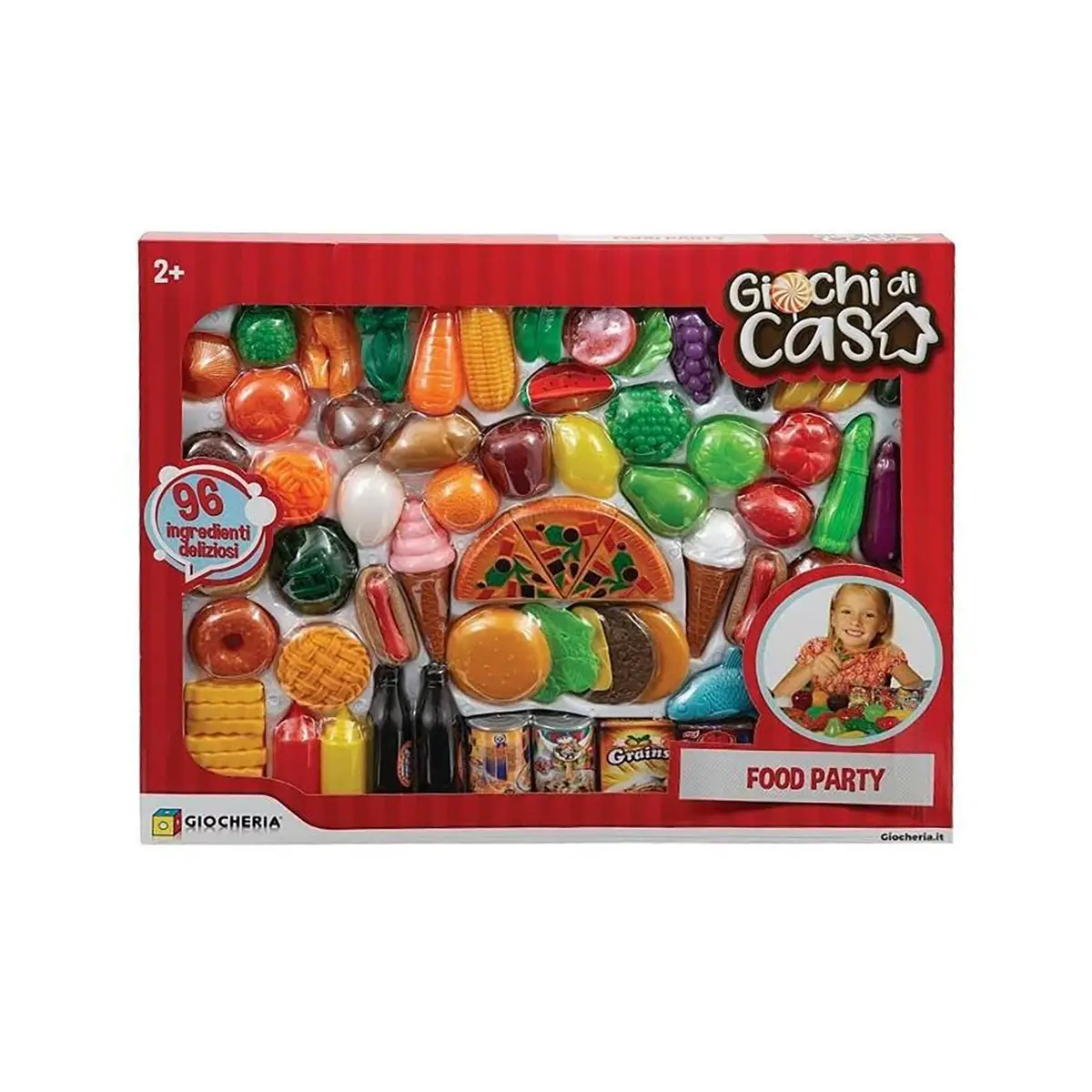 Giochi di Casa - Set Cibo Giocattolo 80 Pezzi - Alimenti, mercatini, stoviglie