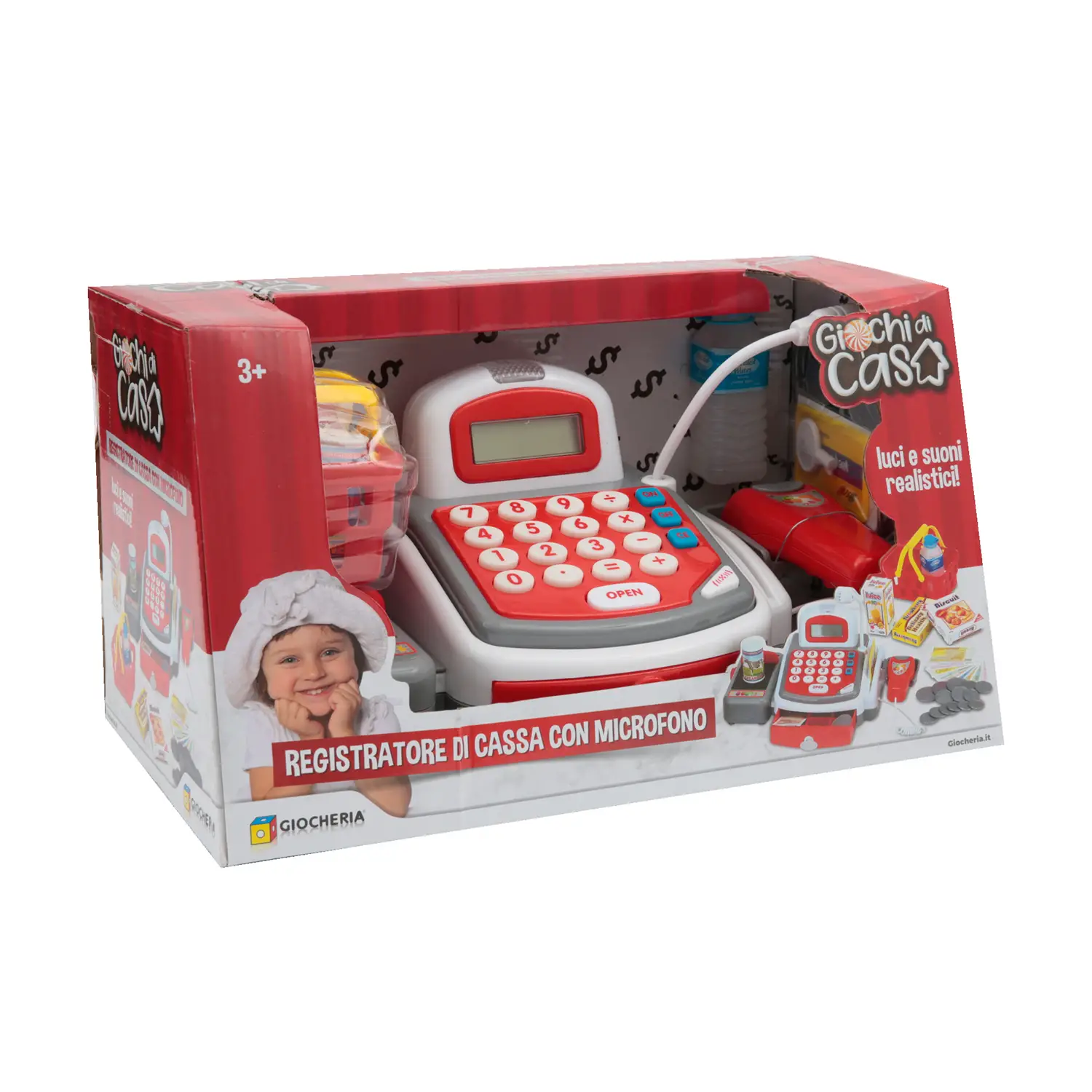 Giochi di Casa - Grande Registratore di Cassa per Bambini - Alimenti, mercatini, stoviglie