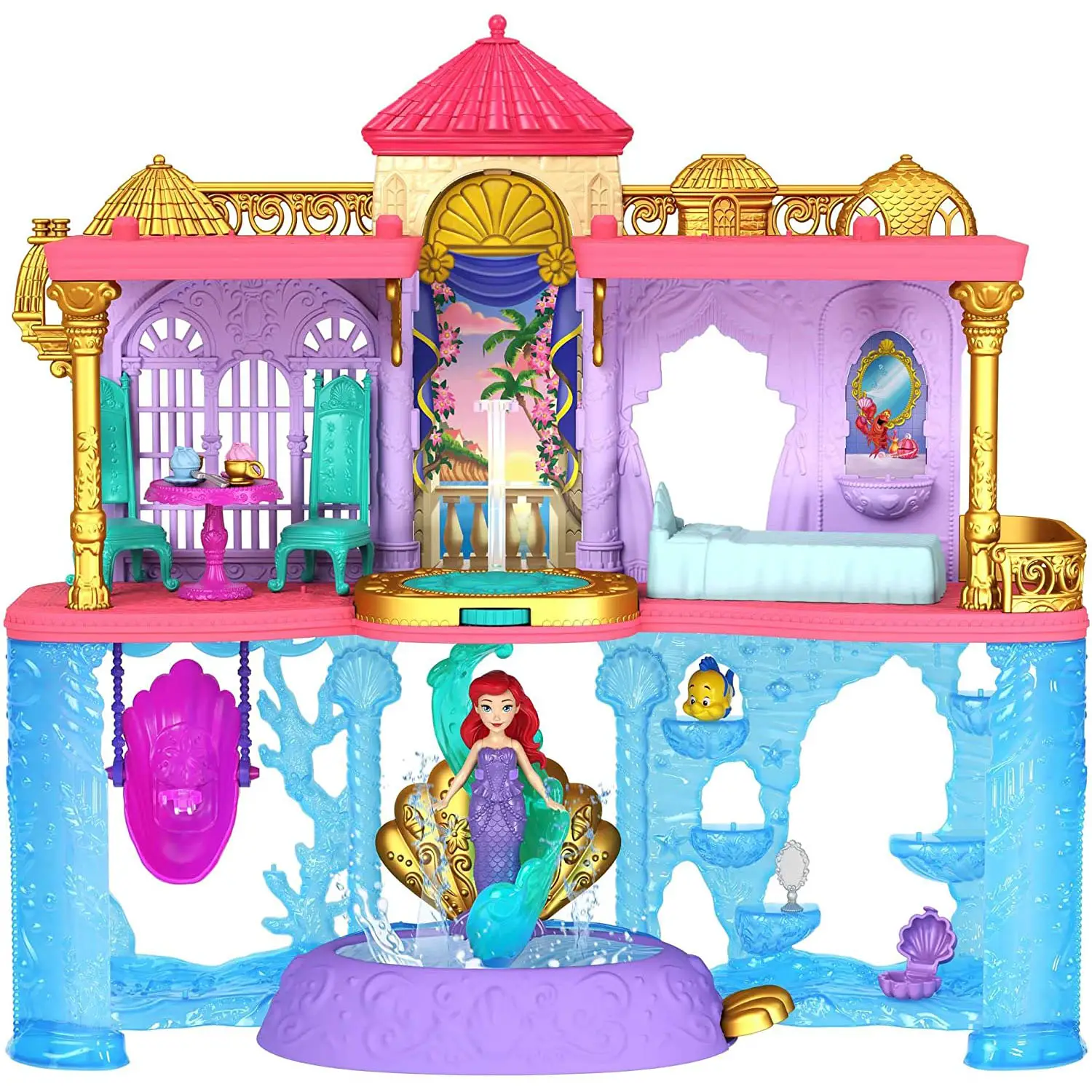 Disney Princess Ariel's Castle Of Two Worlds Composable Set - collectible little girl