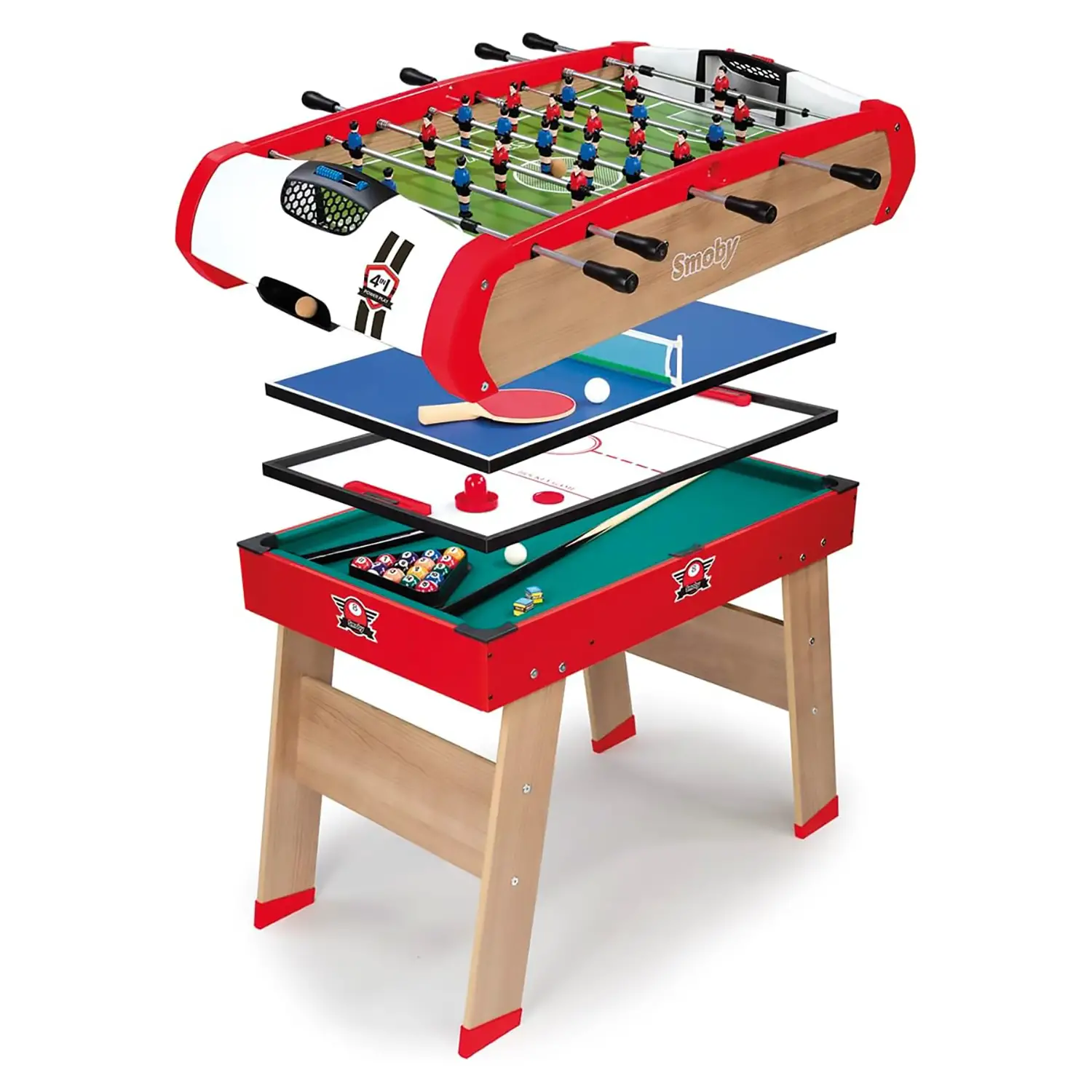 Calcetto Multigioco 4 in 1 – Ping Pong, Hockey, Biliardo e Calcio Balilla - tavoli gioco