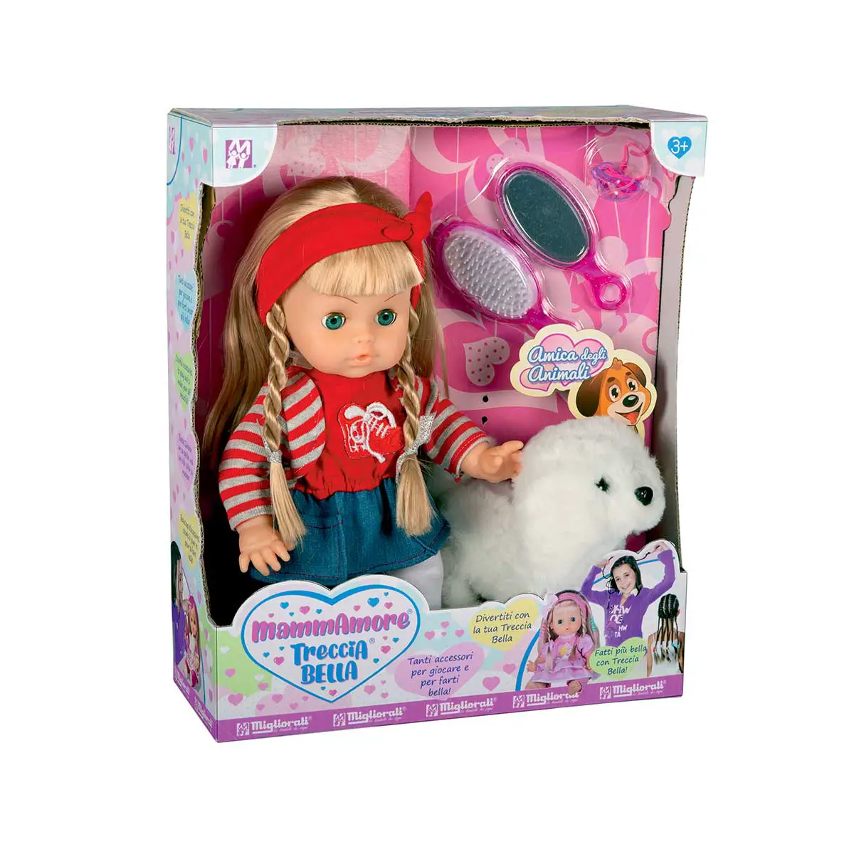 Bambola Treccia Bella & Dino il Cagnolino - Bambole e accessori