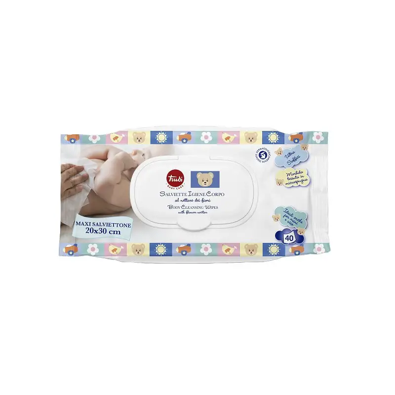 Trudi Maxi Salviettone 20x30 cm - 40 Pezzi con Tappo per Igiene e Corpo - pannolini e salviettine