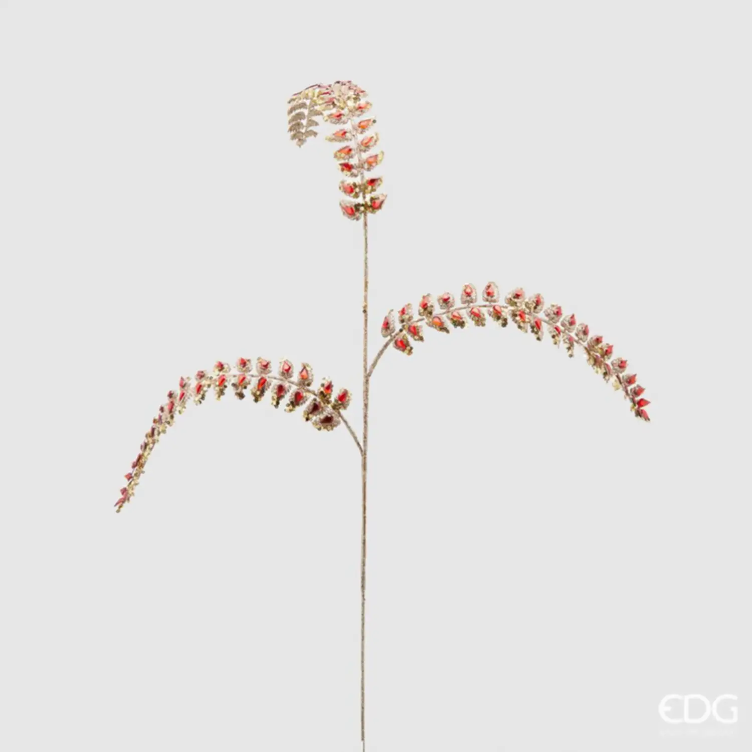 Felce Natalizia Diamonds: Ramo Rosso, Altezza 88 cm - fiori e ghirlande