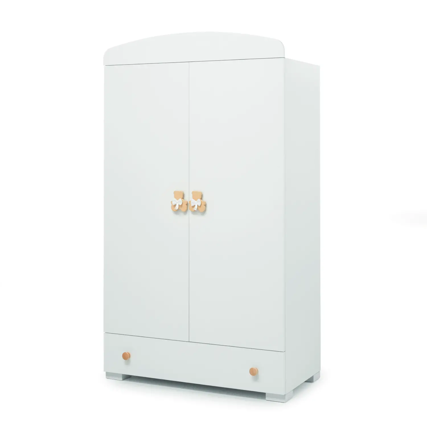 Armadio Dudù Bianco Opaco con Pomoli Naturale – Erbesi - collezioni