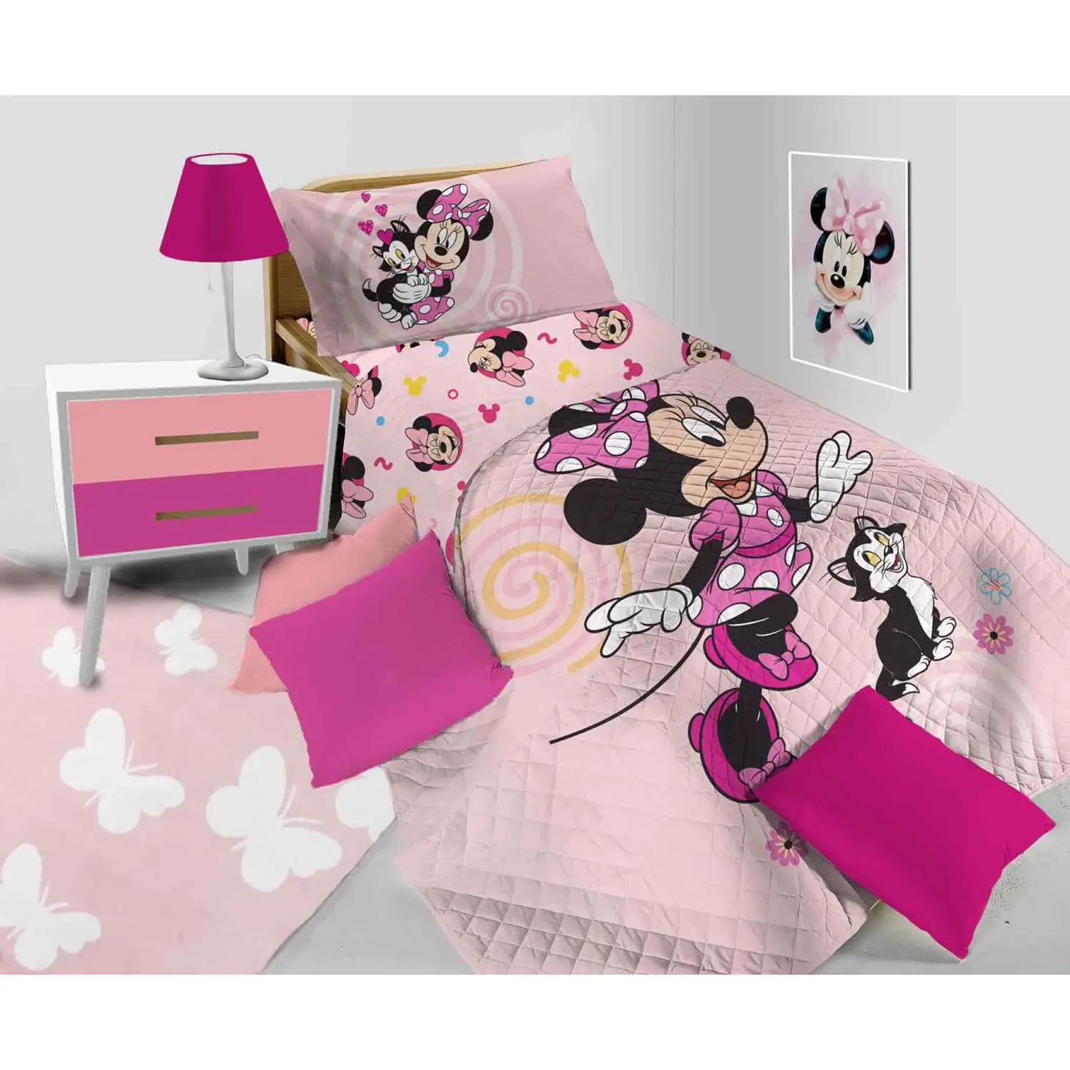 Quilted Blanket 1 Square Placed Minnie - gift and luggage gadgets