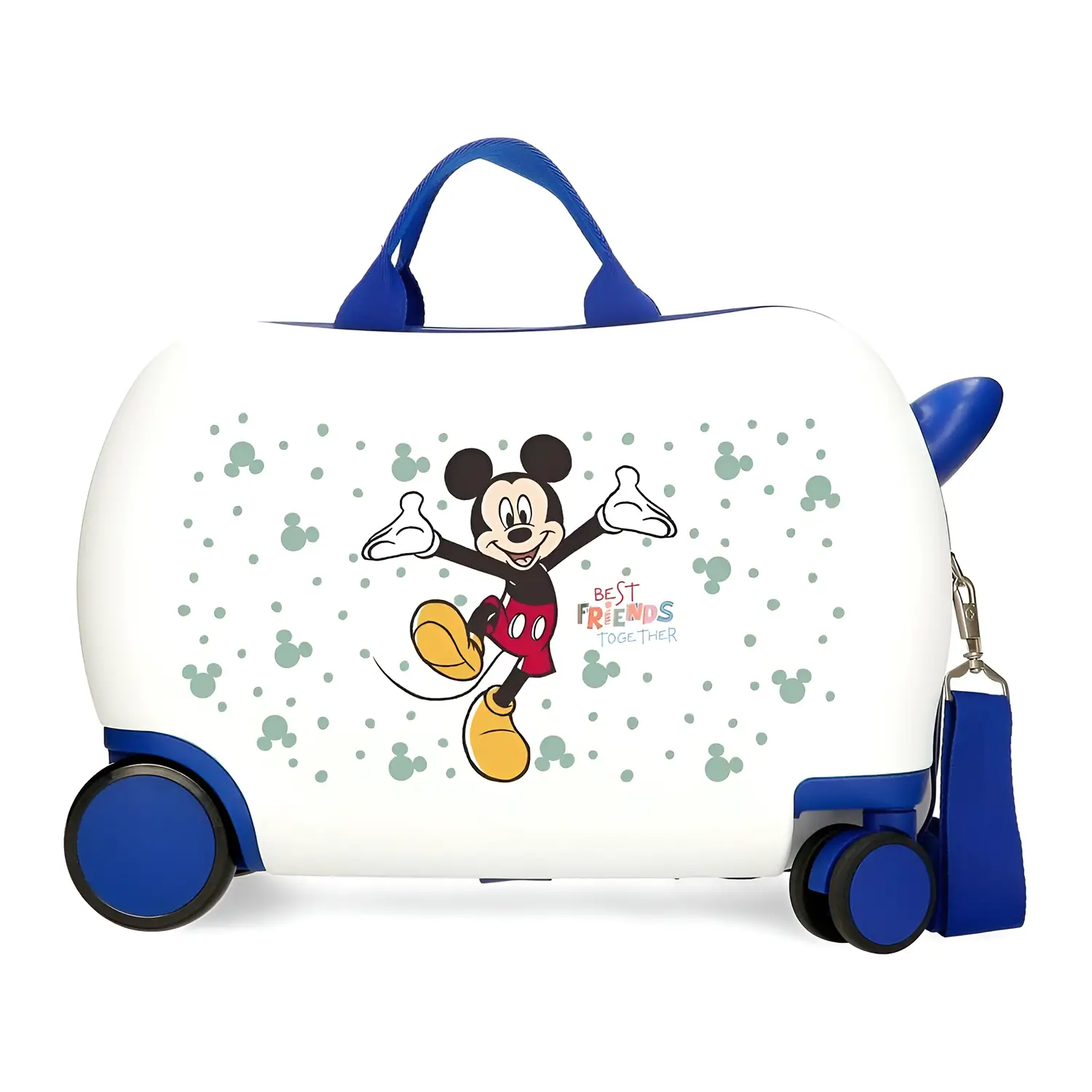 Mickey Best Friends Trolley Cavalcabile Abs 4 Ruote 45 Cm Bianco - regalo e gadget valigeria