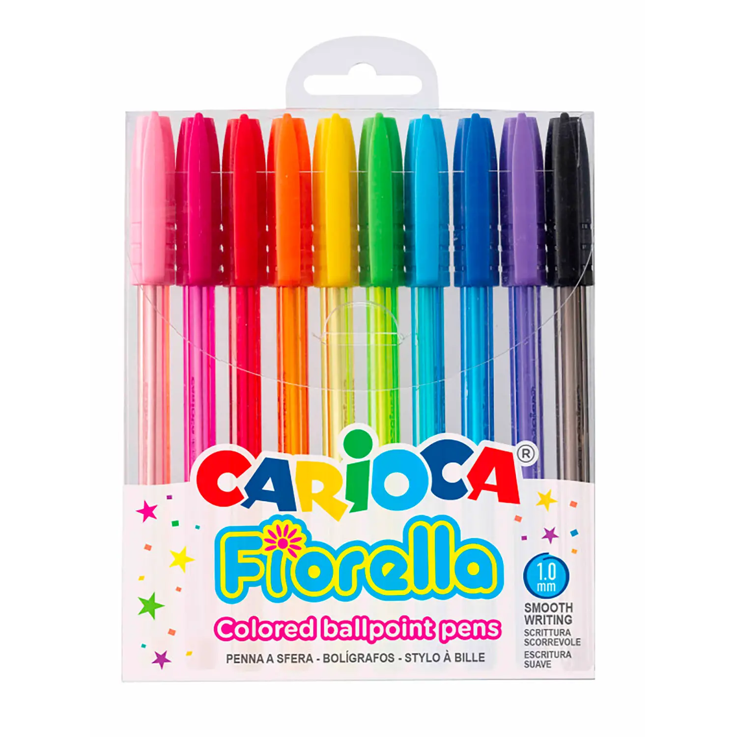 Penne a Sfera Colorate Triangolari, Tratto 1 mm, 10 Colori Assortiti - penne pennarelli ufficio